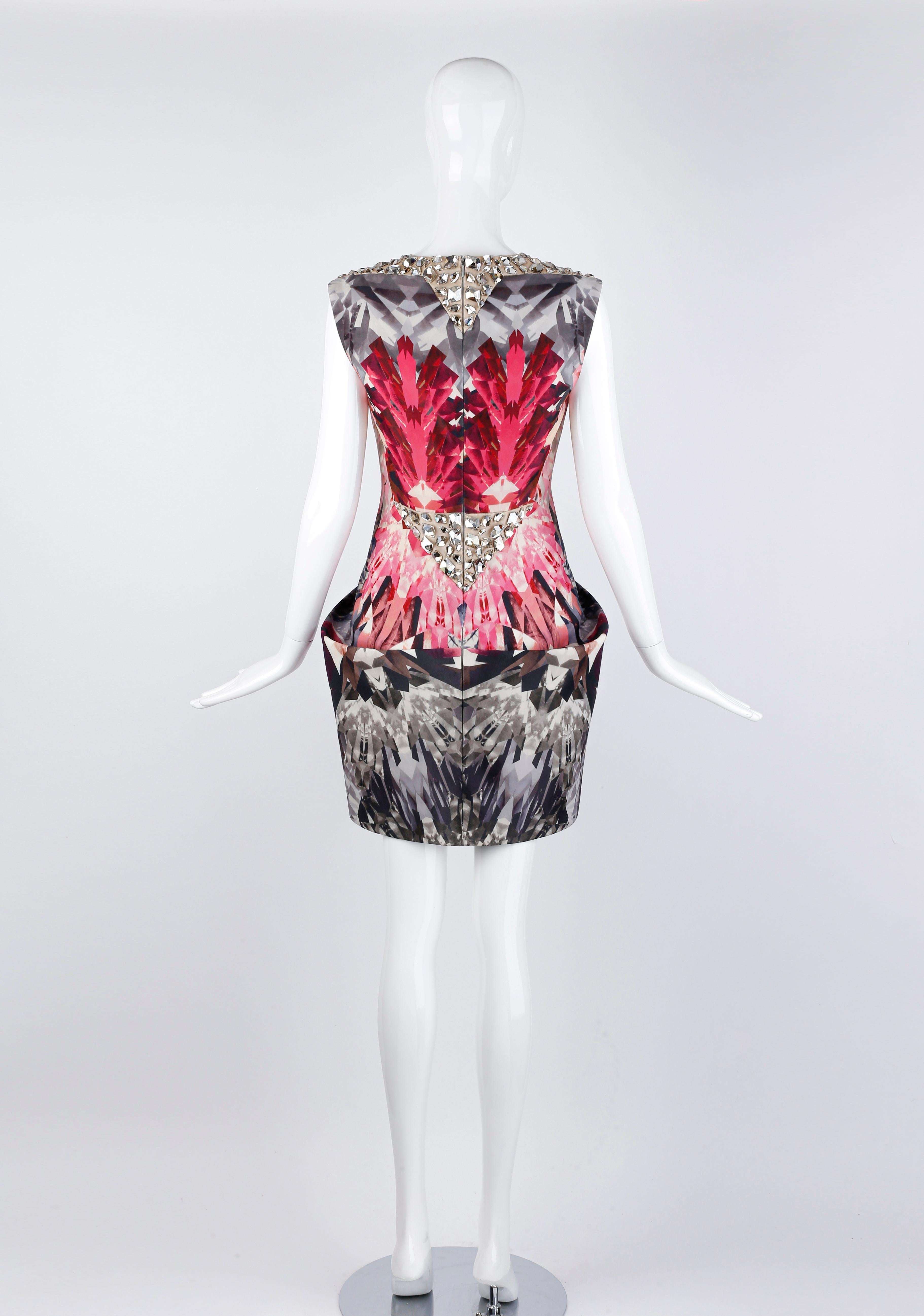 Alexander McQueen S/S 2009 Swarovski Crystal Structured Kaleidoscope Mini Dress For Sale 1