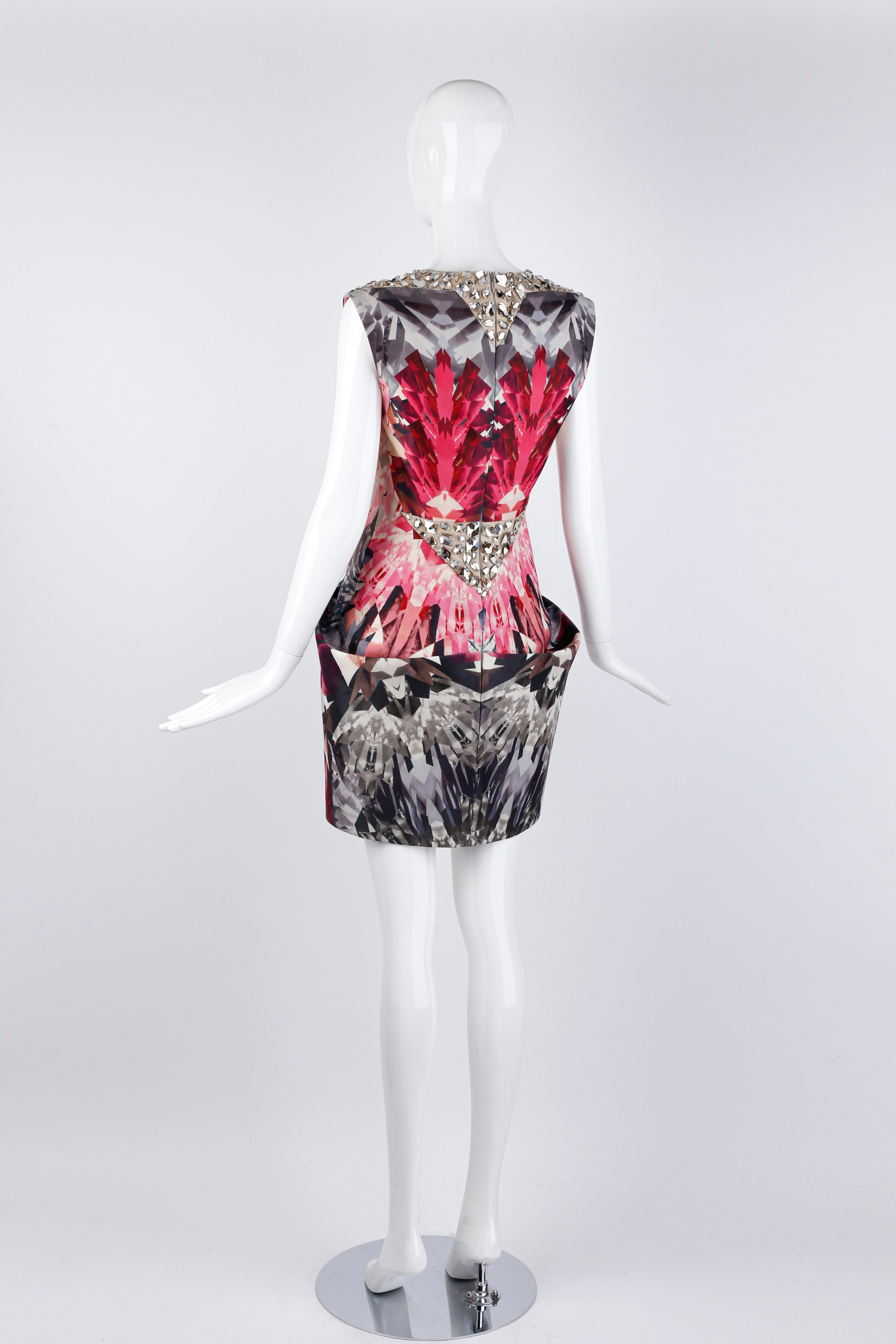 Alexander McQueen S/S 2009 Swarovski Crystal Structured Kaleidoscope Mini Dress For Sale 2