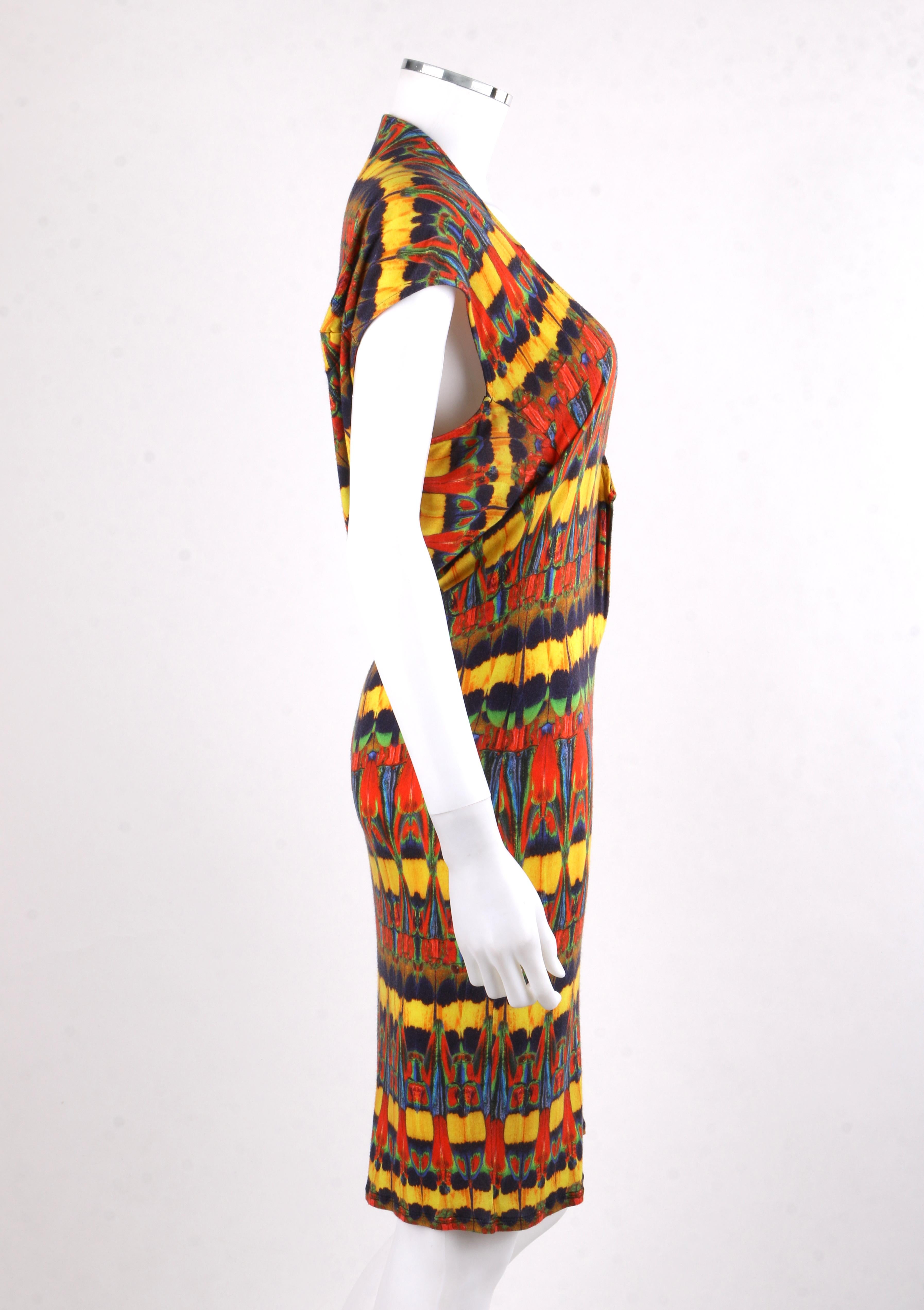 Brown ALEXANDER McQUEEN S/S 2010 Multi-color Kaleidoscope Jersey Knit Dress  For Sale
