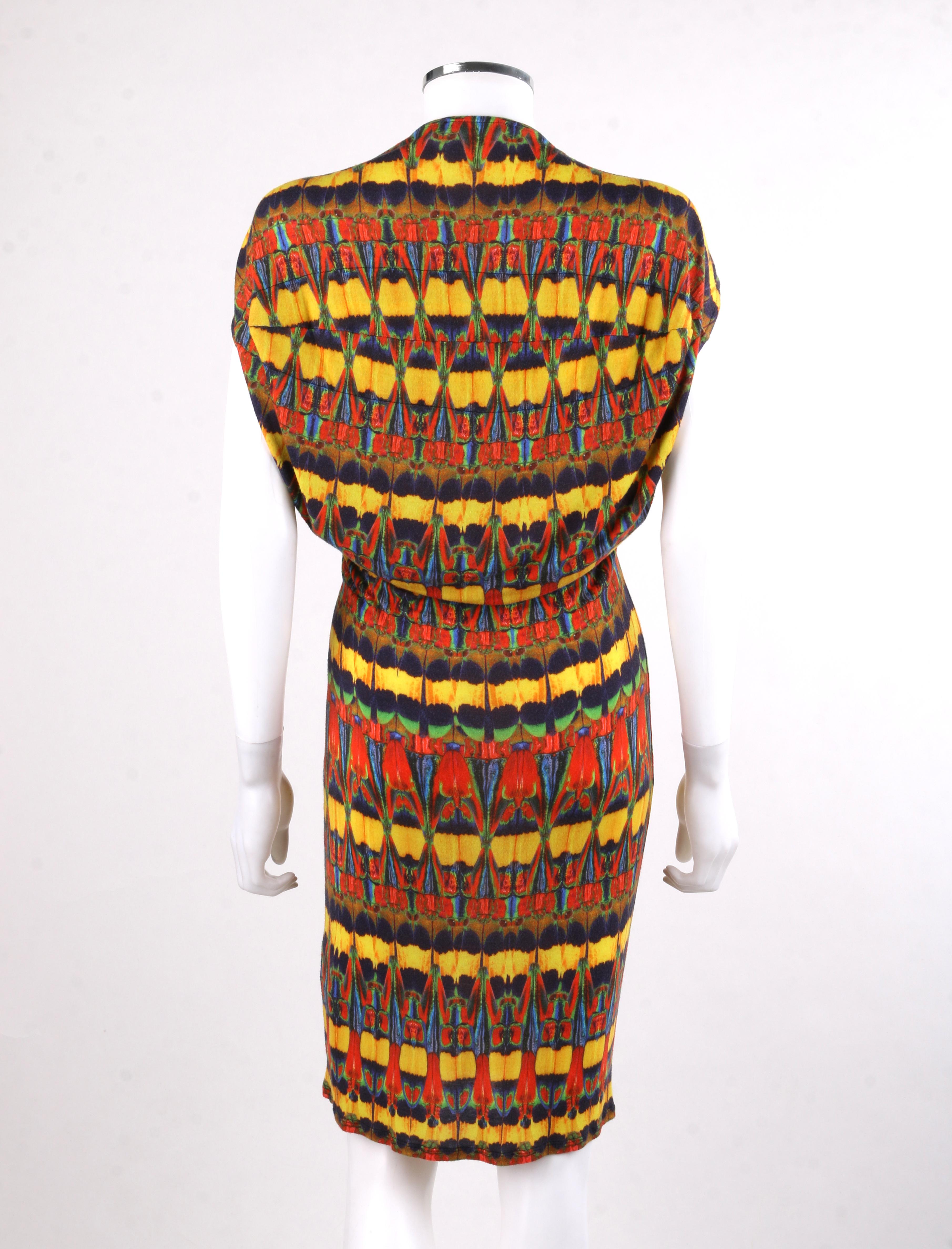 ALEXANDER McQUEEN S/S 2010 Multi-color Kaleidoscope Jersey Knit Dress  In Excellent Condition For Sale In Thiensville, WI