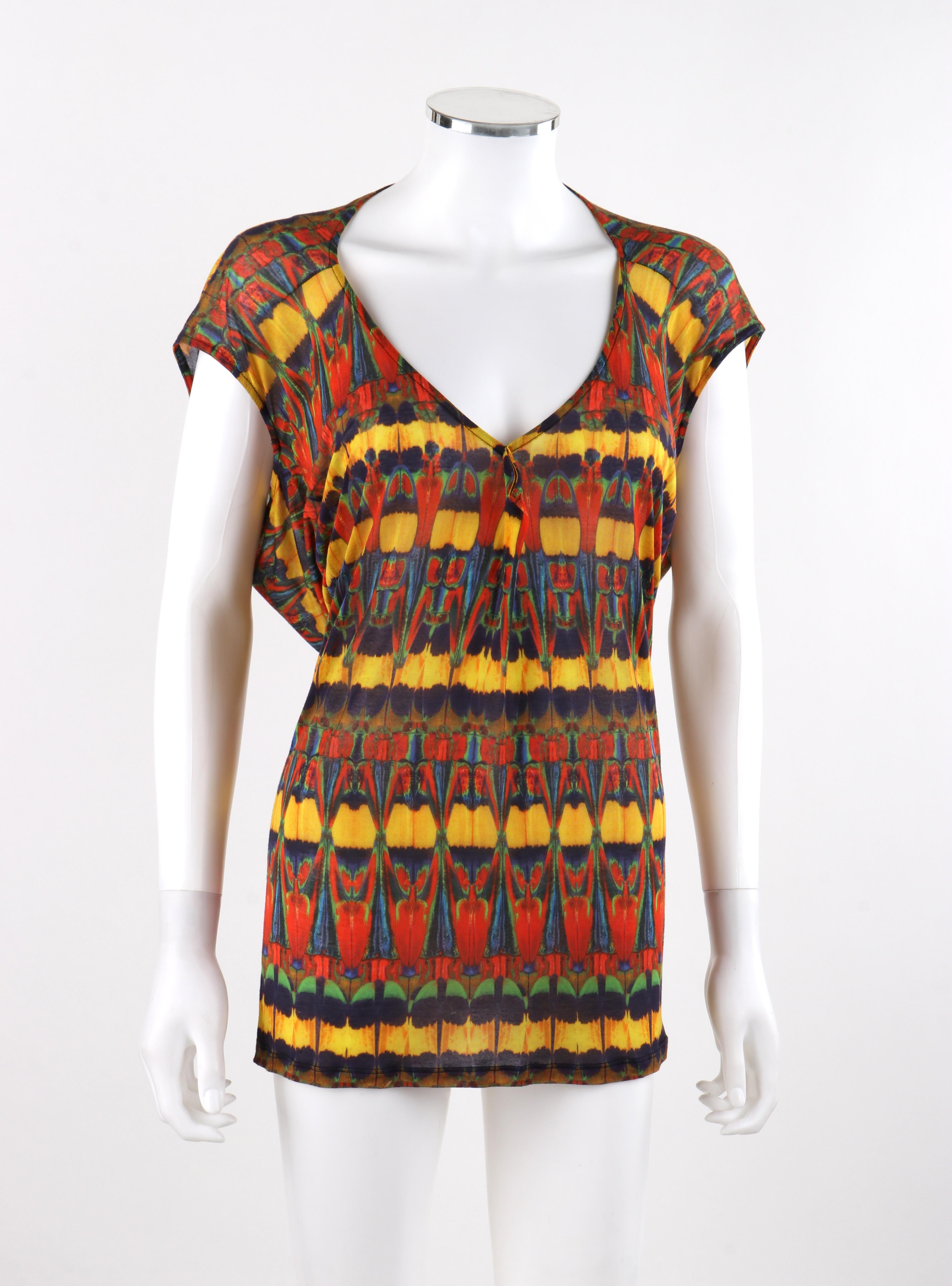 Marrone Alexander McQueen - Top in maglia drappeggiata con caleidoscopio 