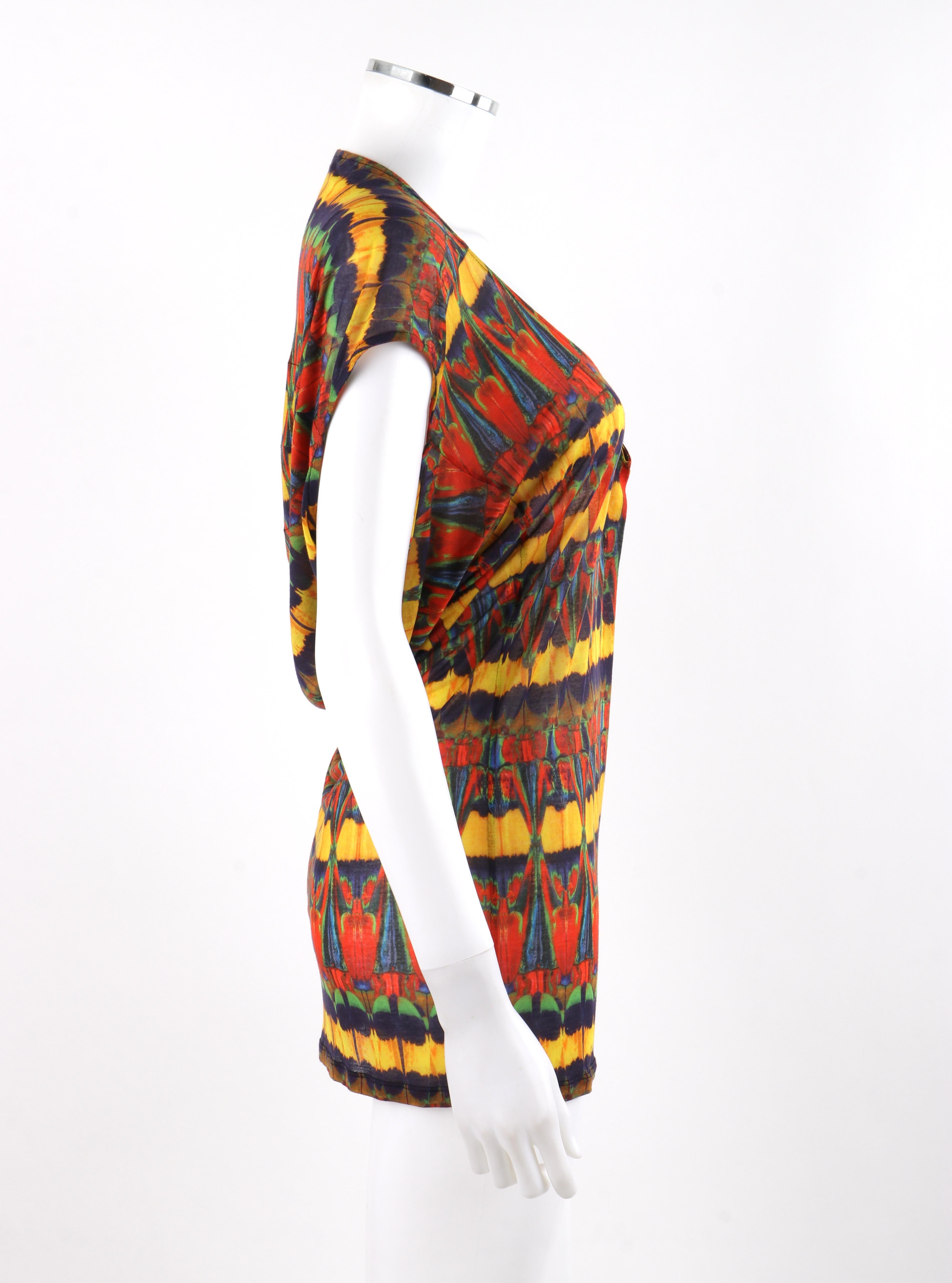 Women's ALEXANDER McQUEEN S/S 2010 “Platos Atlantis” Beetle Kaleidoscope Draped Knit Top For Sale