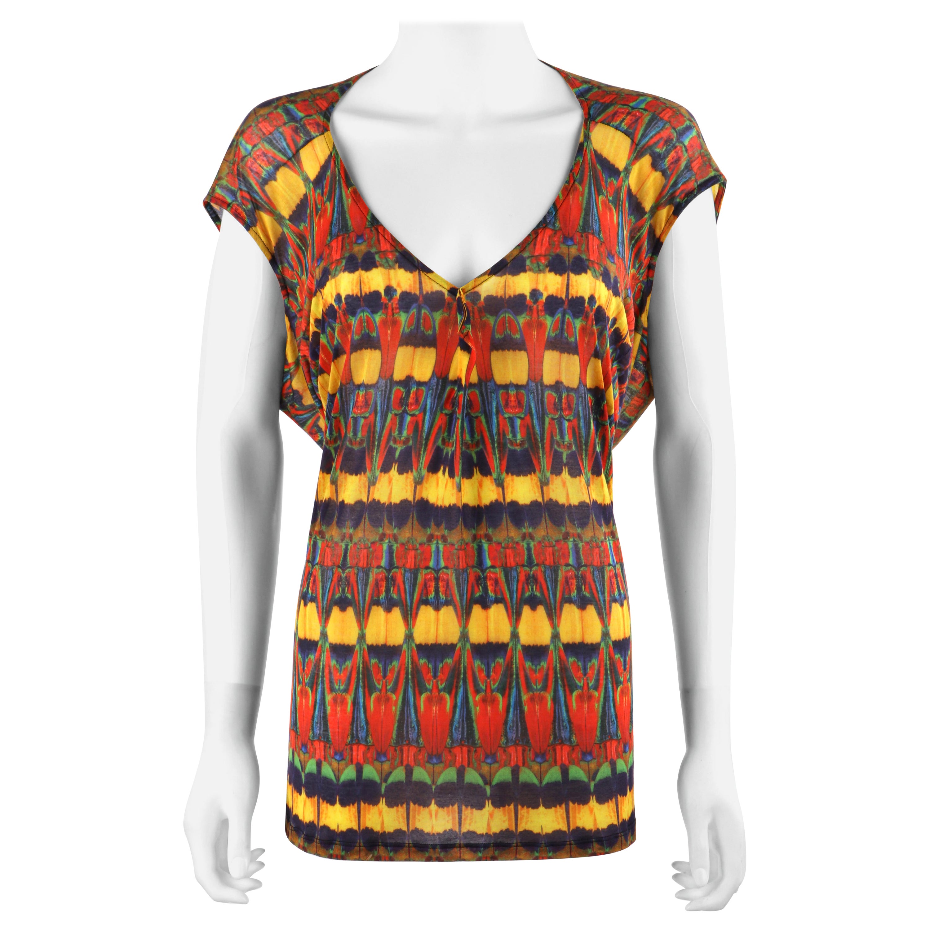 ALEXANDER McQUEEN S/S 2010 "Platos Atlantis" Top de punto drapeado Caleidoscopio de escarabajos en venta