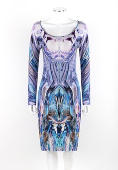 ALEXANDER McQUEEN S/S 2010 "Plato's Atlantis" Blue Multicolor Long Sleeve Dress