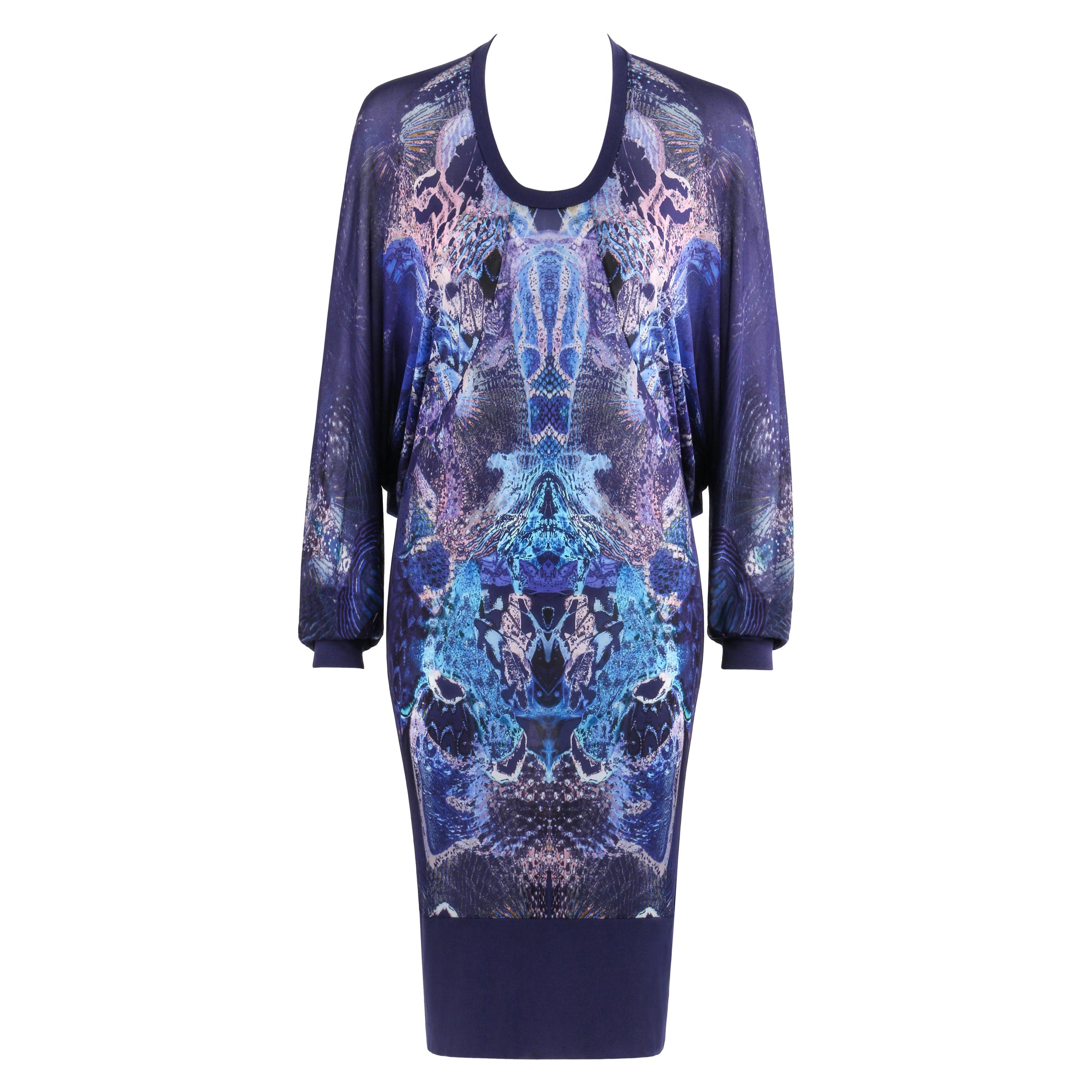 ALEXANDER McQUEEN S/S 2010 "Plato's Atlantis" Digital Print Dolman Sleeve Dress