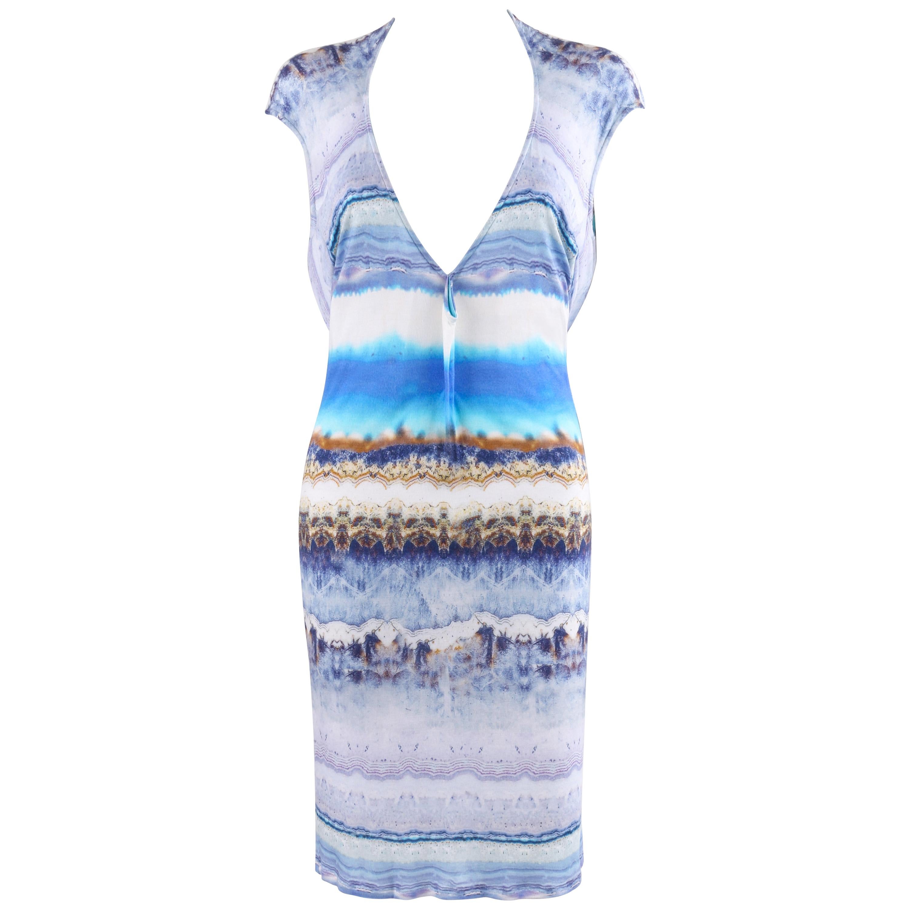 ALEXANDER McQUEEN Resort 2010 Agate Geode Print Jersey Knit Body-Con Dress  For Sale