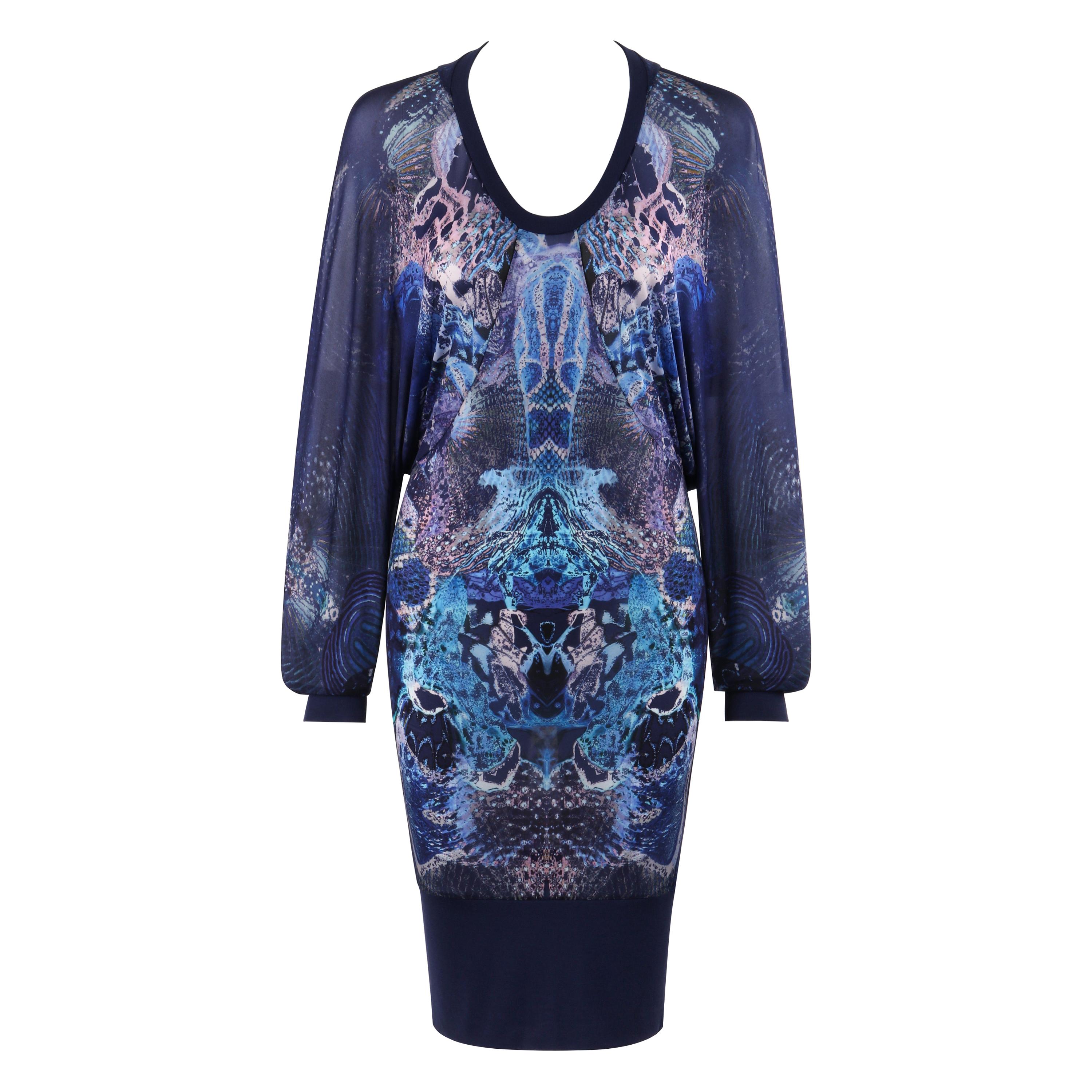 ALEXANDER McQUEEN S/S 2010 “Plato's Atlantis” Kaleidoscope Dolman Sleeve Dress For Sale