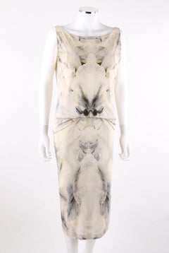 ALEXANDER McQUEEN S/S 2011 Orchid Print Knit Plunging Back Blouson Dress NWT