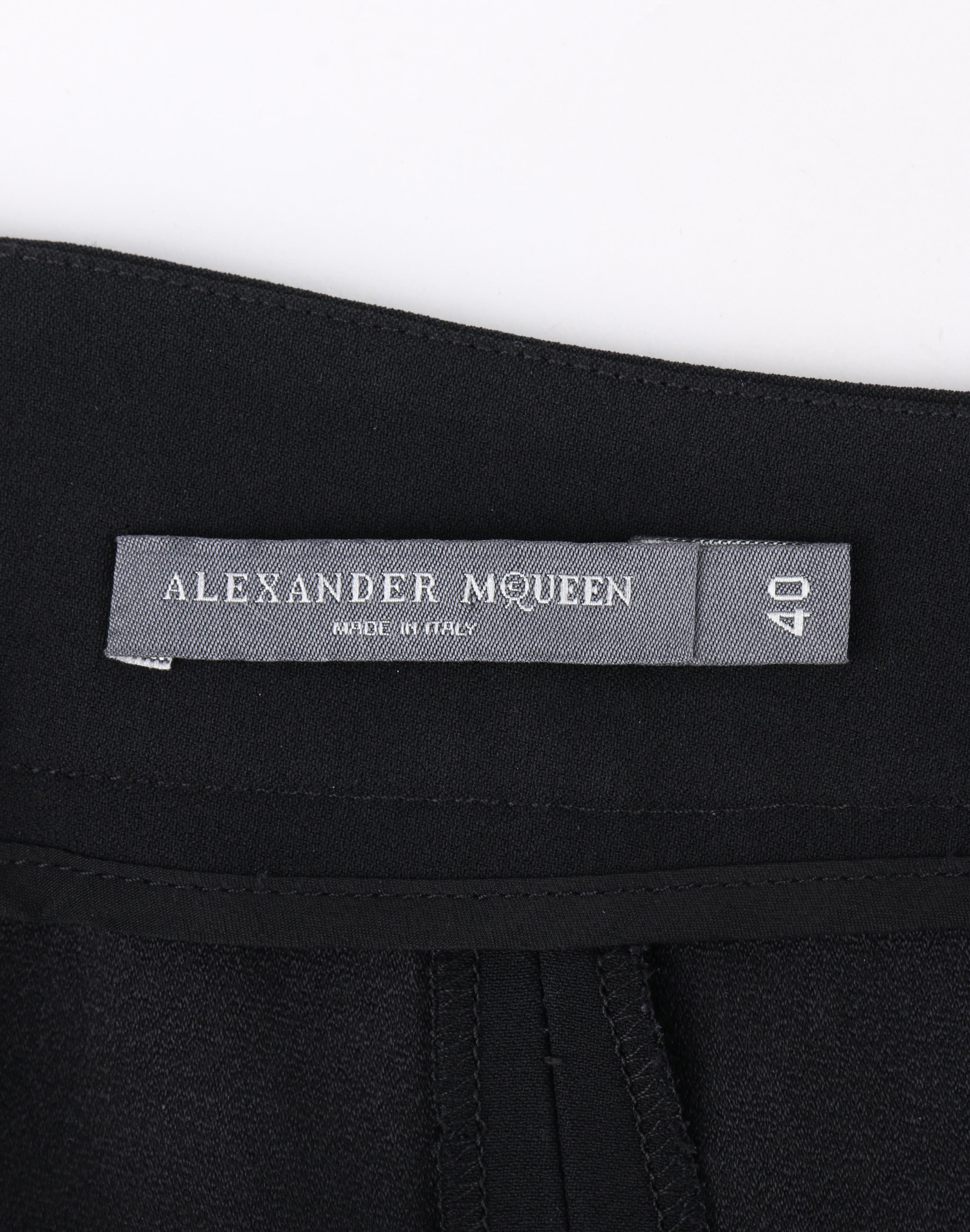 ALEXANDER McQUEEN S/S 2014 Black & Red Cropped Trouser Pant Slacks In Excellent Condition In Thiensville, WI