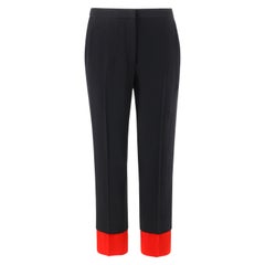 ALEXANDER McQUEEN S/S 2014 Black & Red Cropped Trouser Pant Slacks