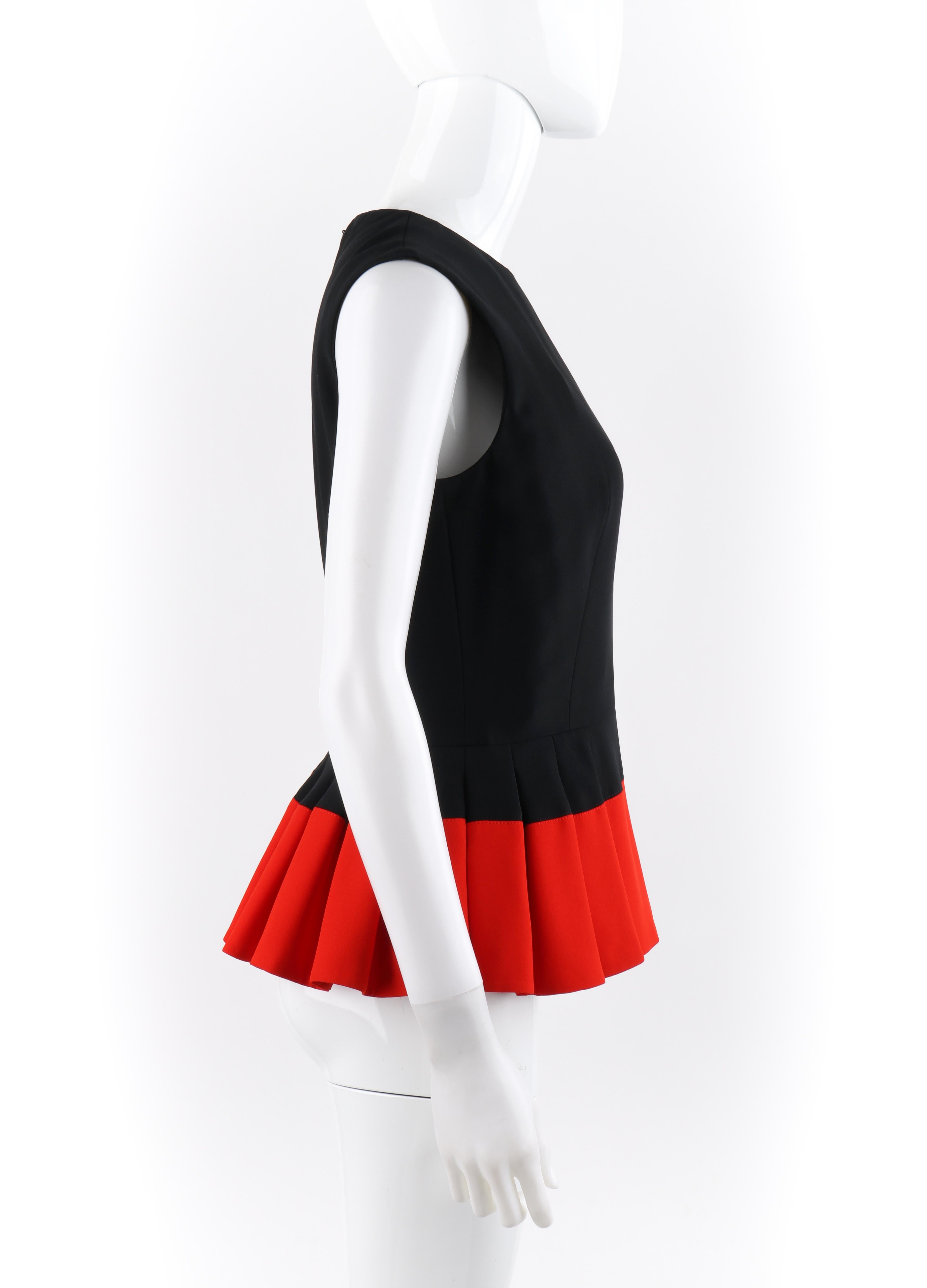 red peplum tank