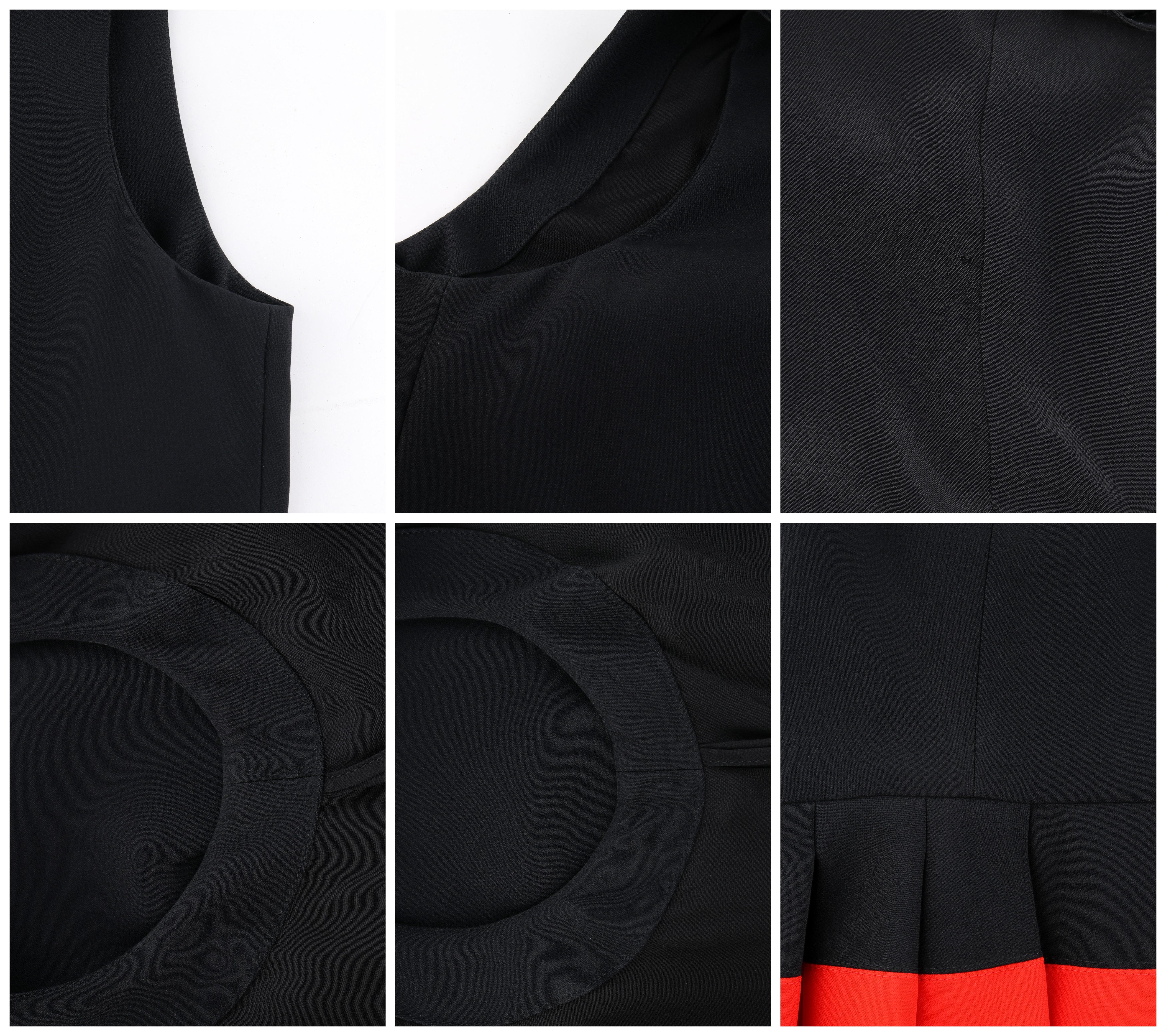 Women's ALEXANDER McQUEEN S/S 2014 Black & Red Sleeveless Knife Pleated Peplum Tank Top