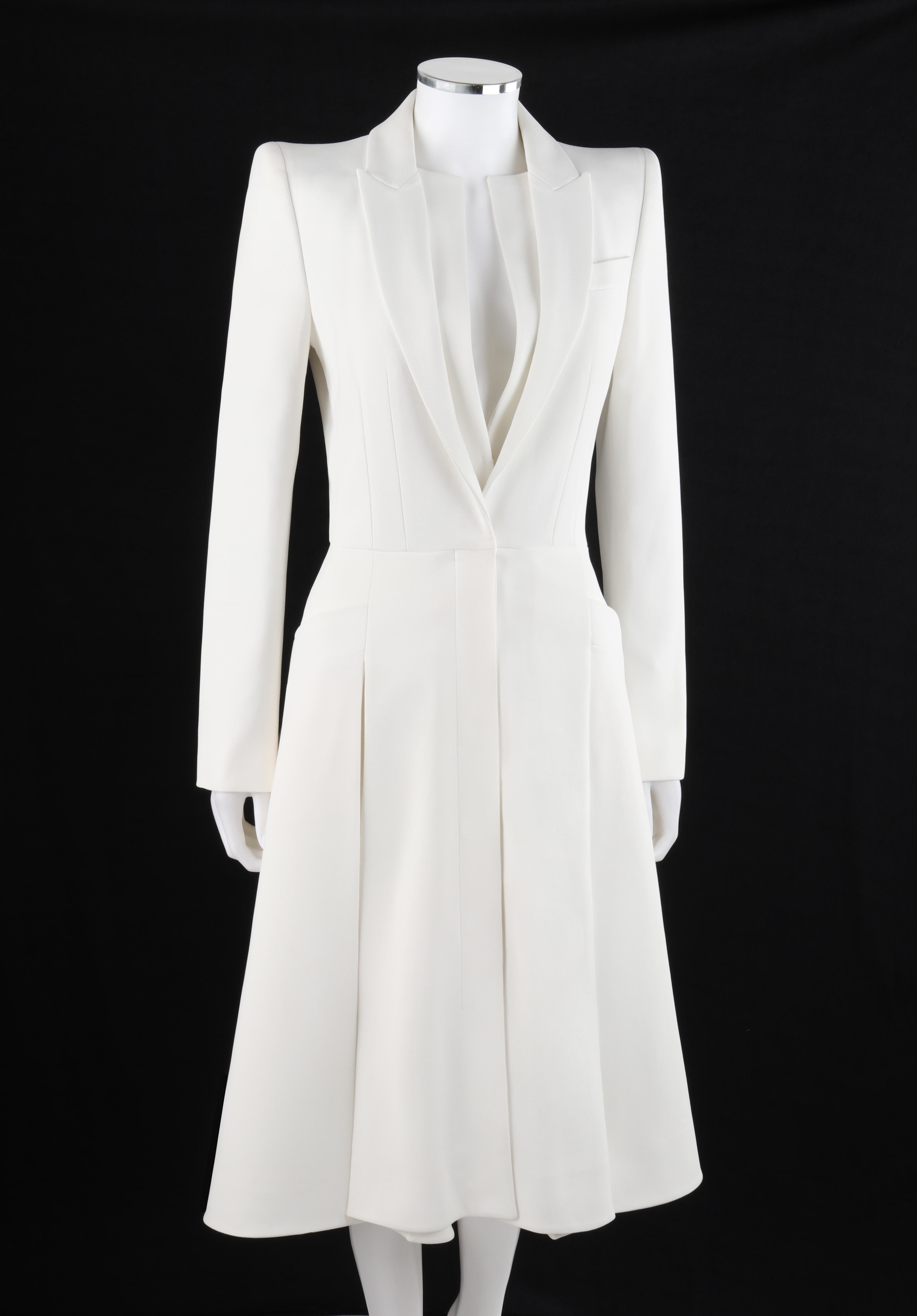 alexander mcqueen white coat dress