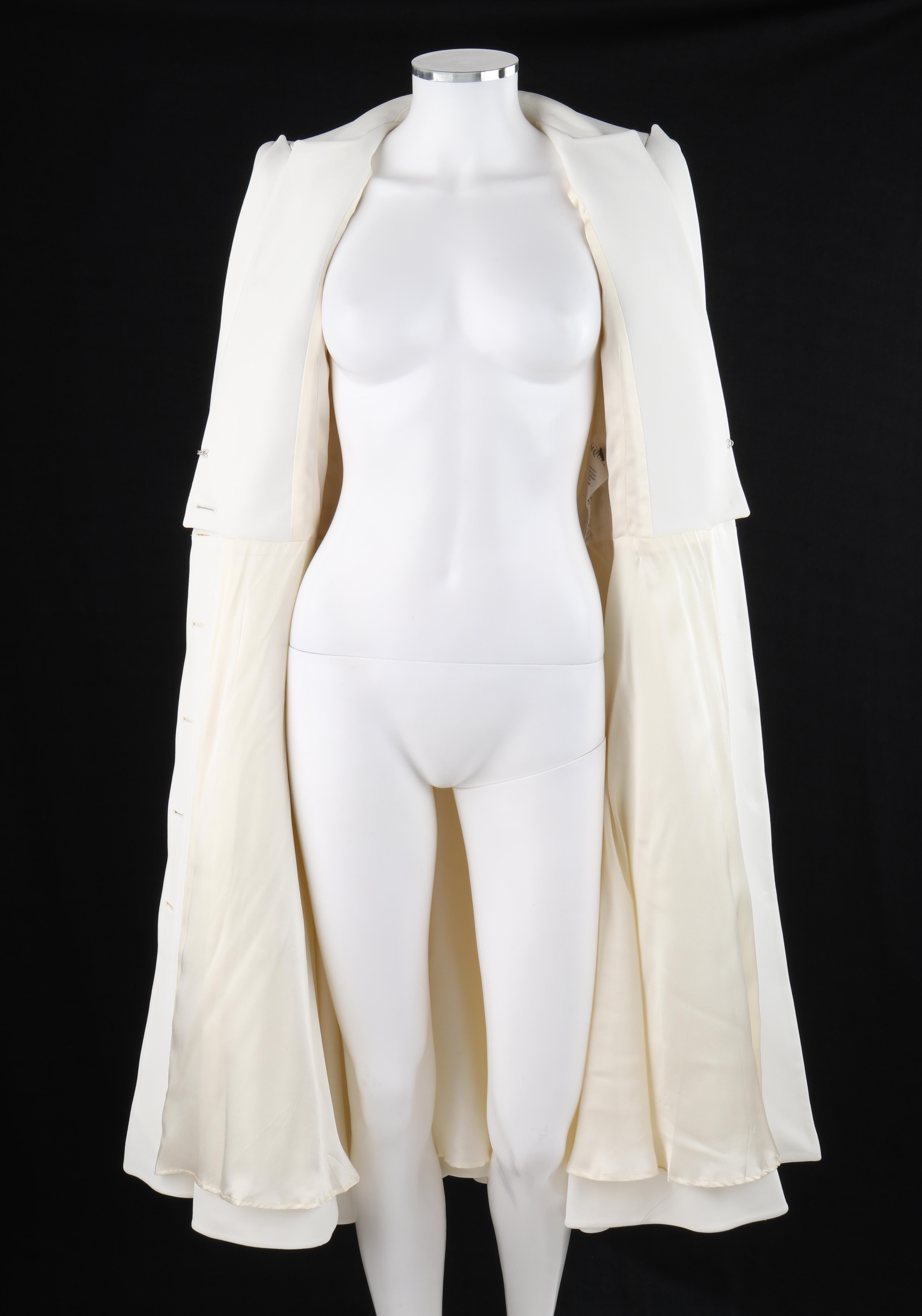 ALEXANDER McQUEEN S/S 2015 White Tailored Classic Structure Longline Coat Dress In Fair Condition In Thiensville, WI