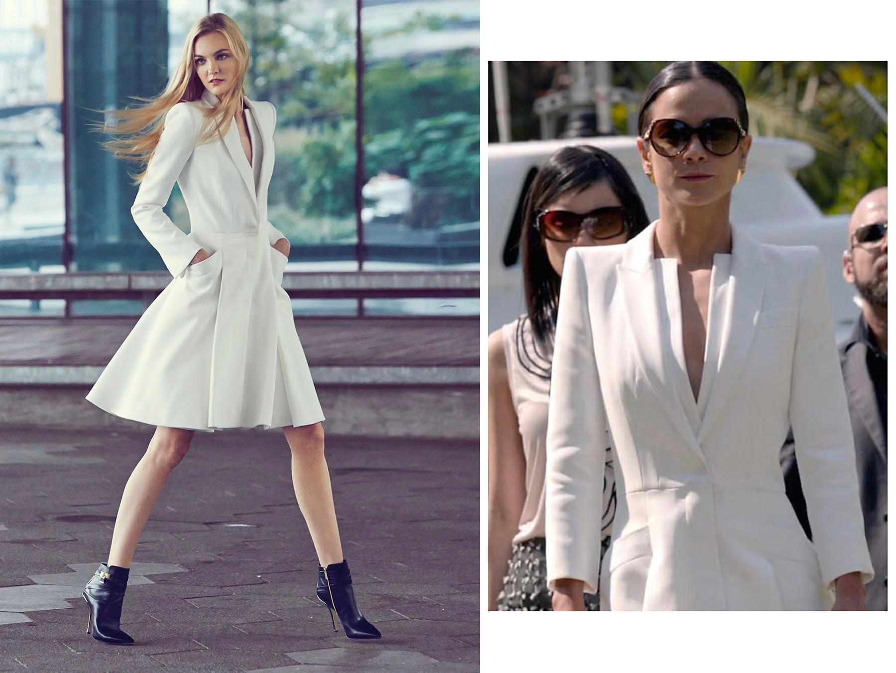 Women's ALEXANDER McQUEEN S/S 2015 White Tailored Classic Structure Longline Coat Dress