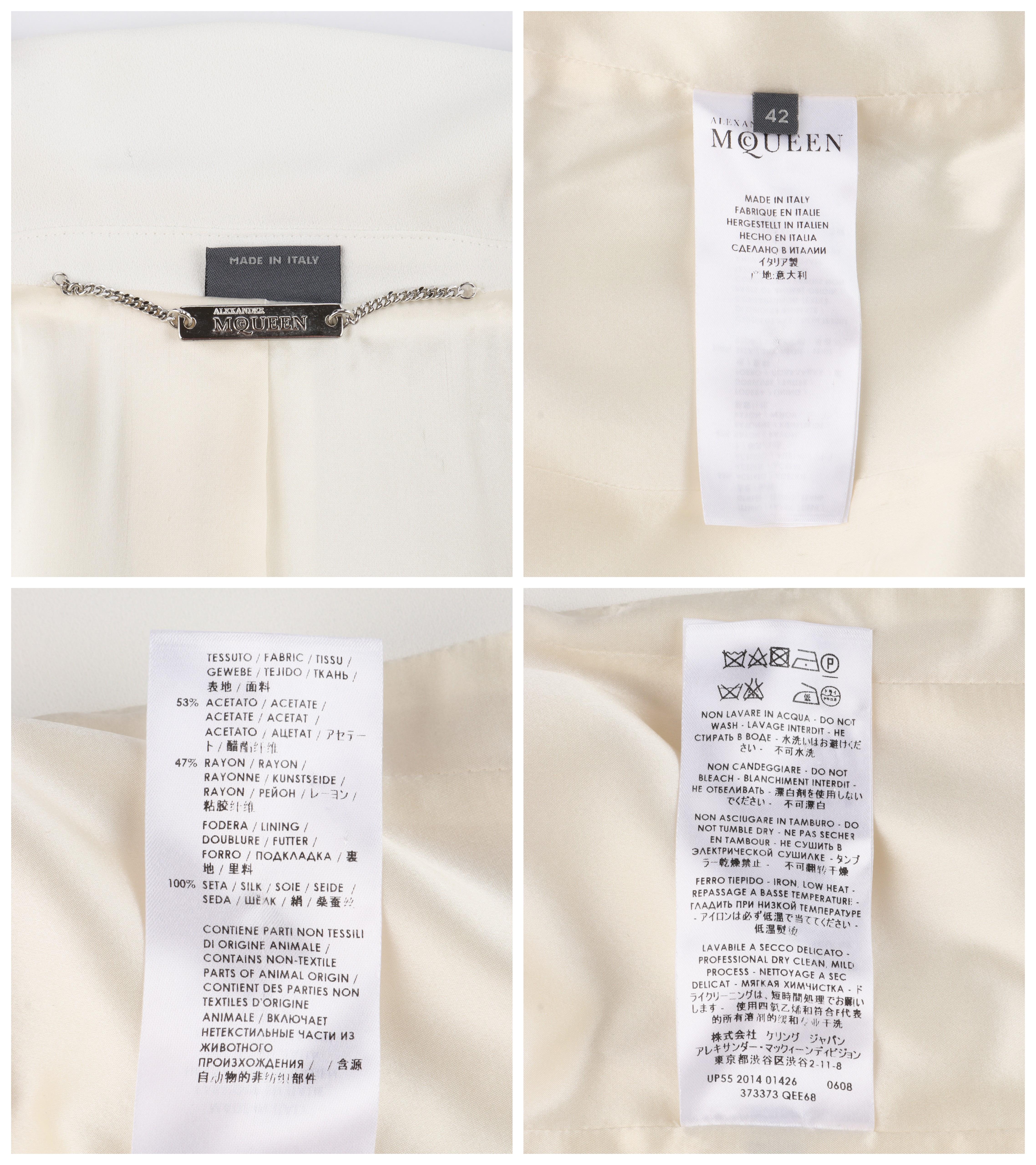 ALEXANDER McQUEEN S/S 2015 White Tailored Classic Structure Longline Coat Dress 1