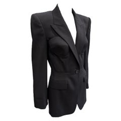Alexander McQueen A/W 2023 Black Surrealist Blazer with Bust Detail, NWT