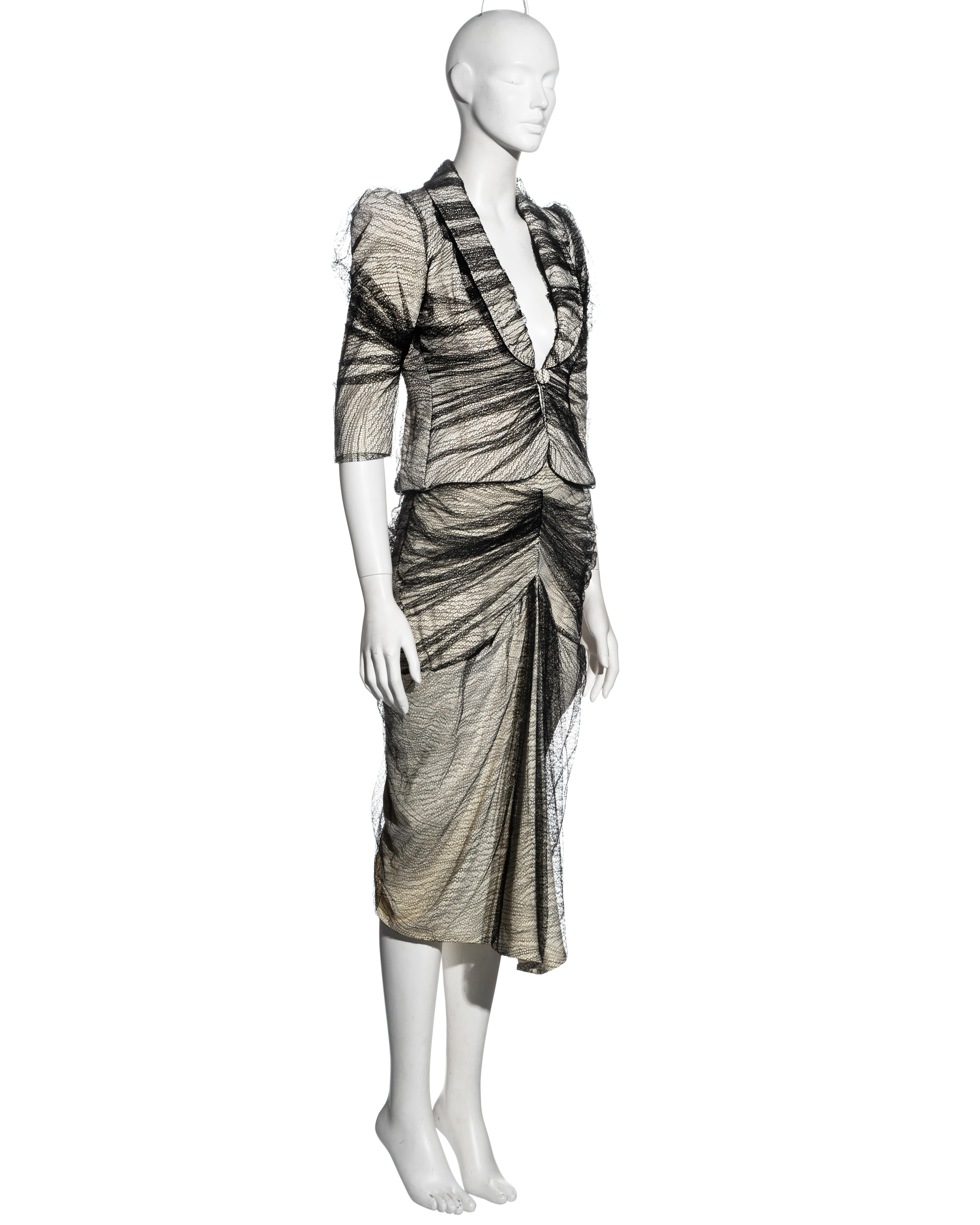 Gray Alexander McQueen 'Sarabande' skirt suit, ss 2007