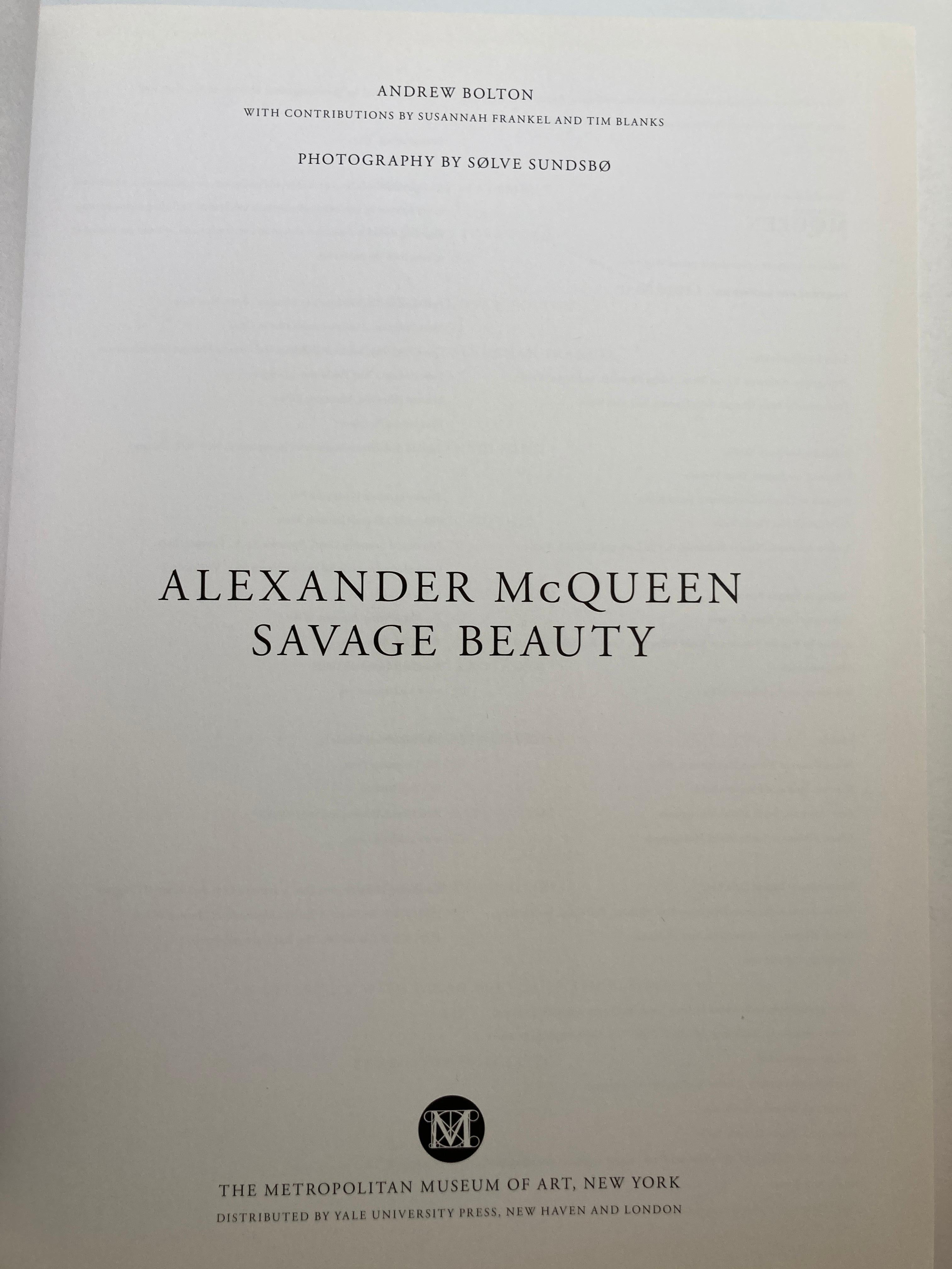 English Alexander McQueen Savage Beauty Fashion Art Table Book
