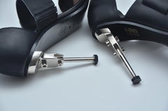 Alexander McQueen Sculptural Metal Hill Shoes Size 40