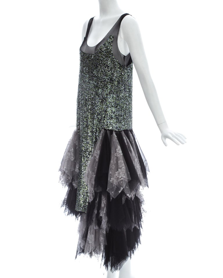 Alexander McQueen Sequin and lace tulle flapper dress, A/W 2001 For ...