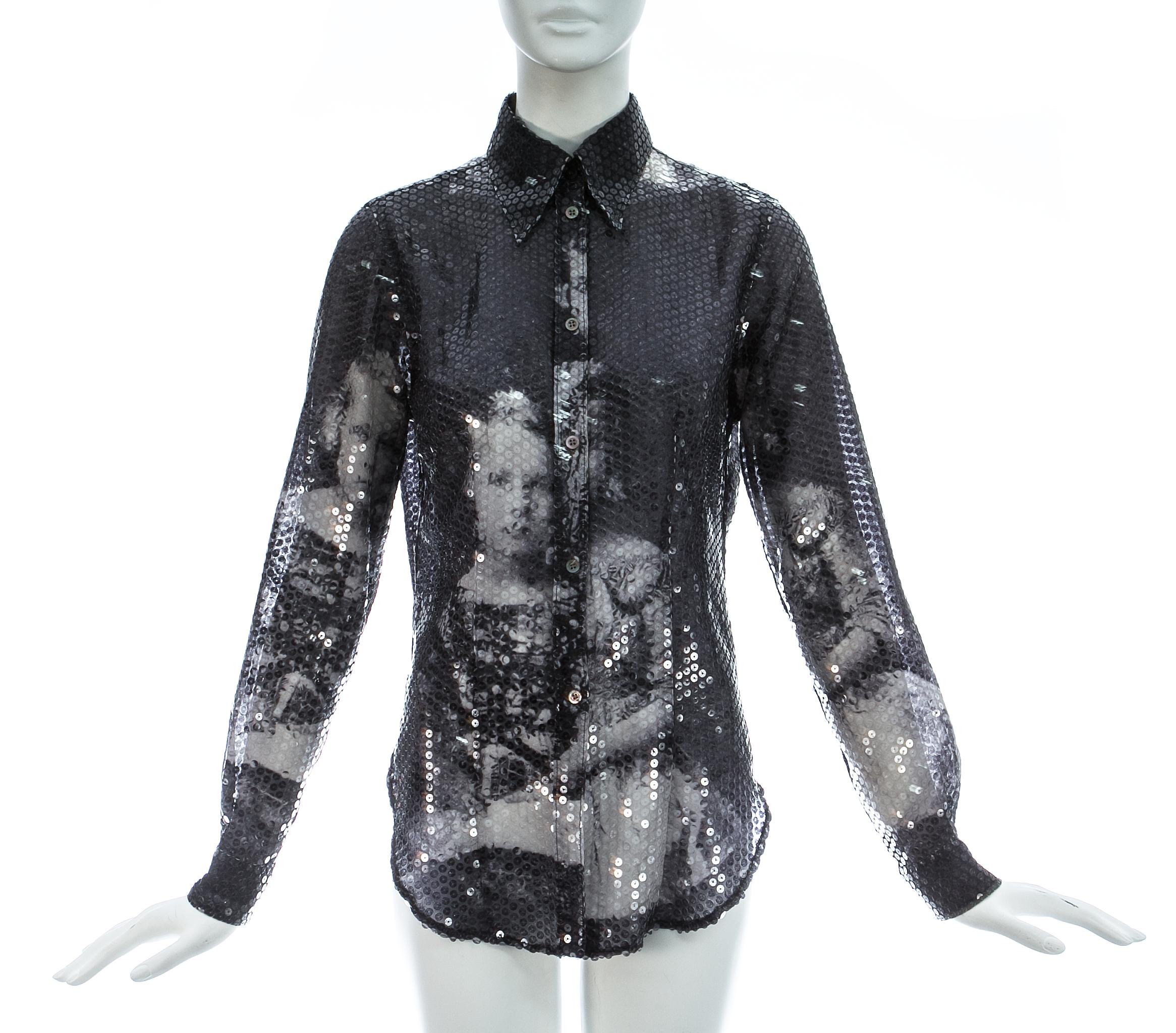 - Sequins with print of a portrait of the Romanov Princesses 
- Button up fastenings

Autumn-Winter 1998