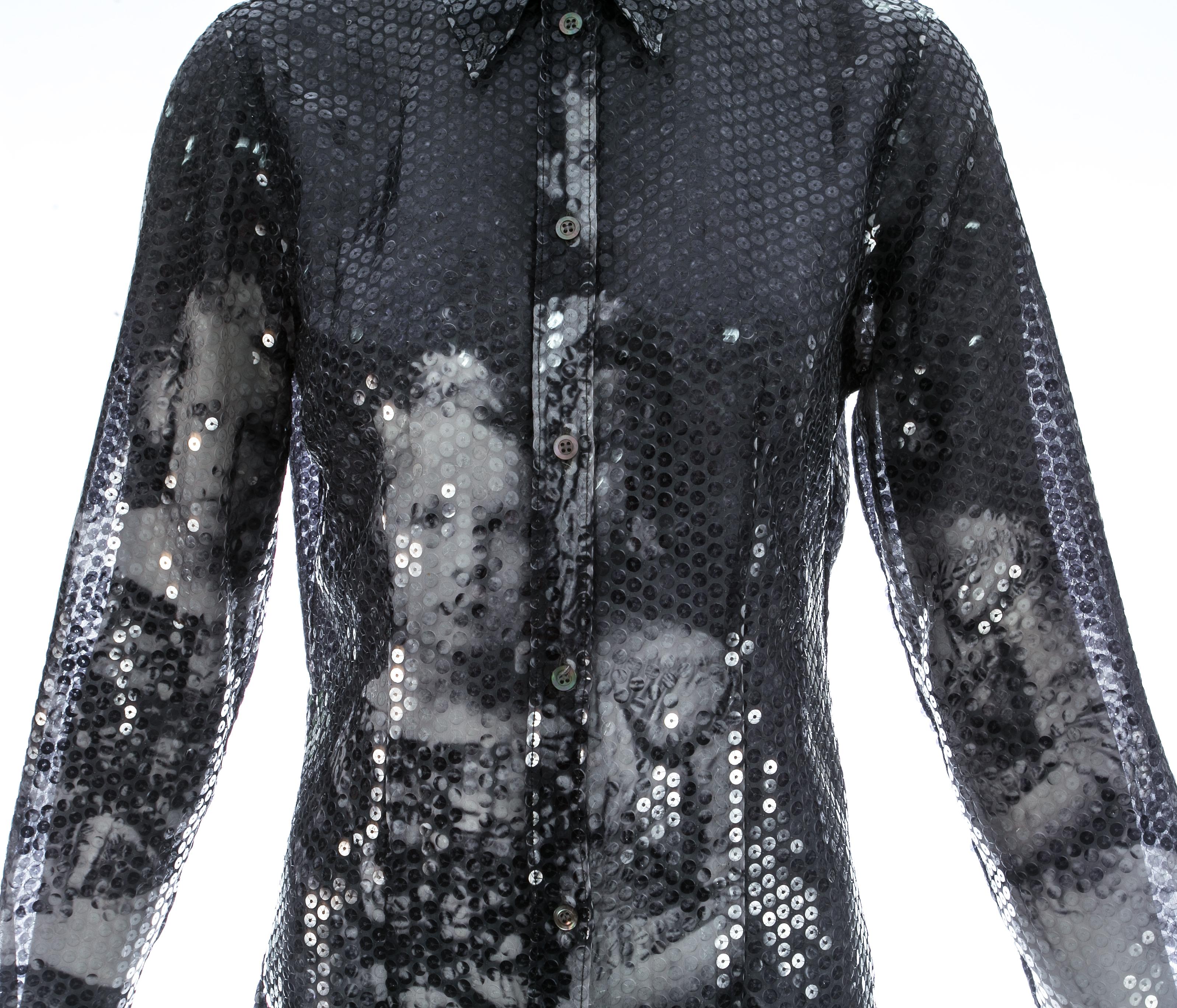 Black Alexander McQueen sequin 'Joan' blouse, A/W 1998