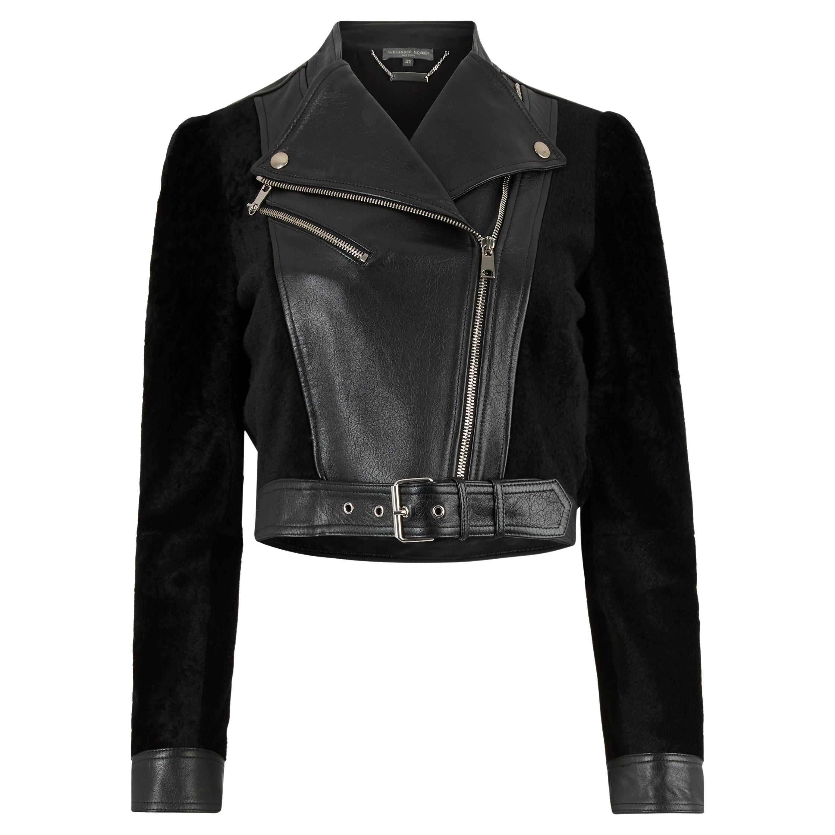 Alexander McQueen Bikerjacke aus Shearling-Leder