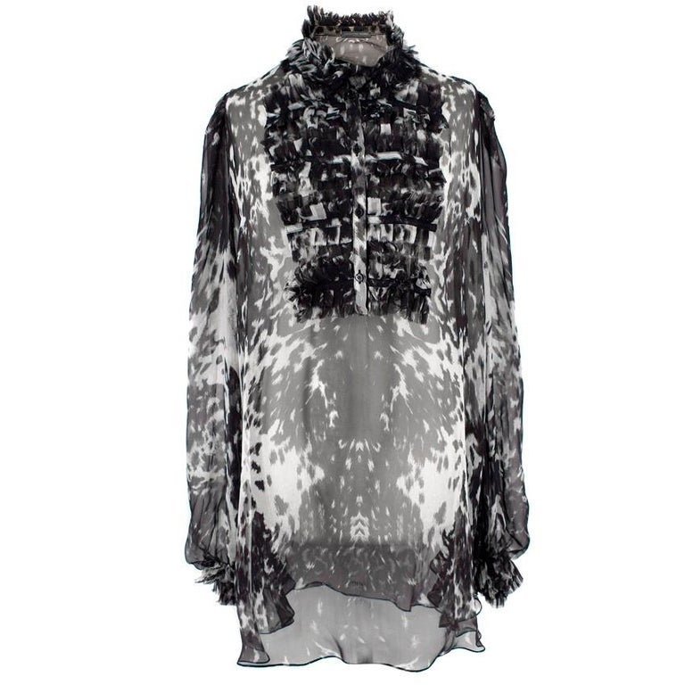 Alexander McQueen Sheer Silk Blouse US 6 at 1stDibs | sheer silk blouses