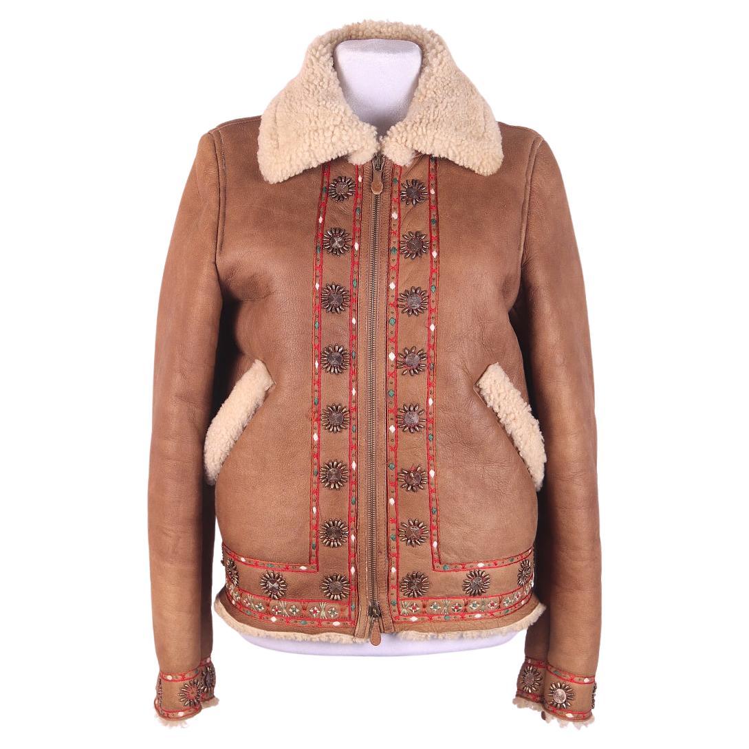 Alexander McQueen short sheepskin coat 2000s For Sale