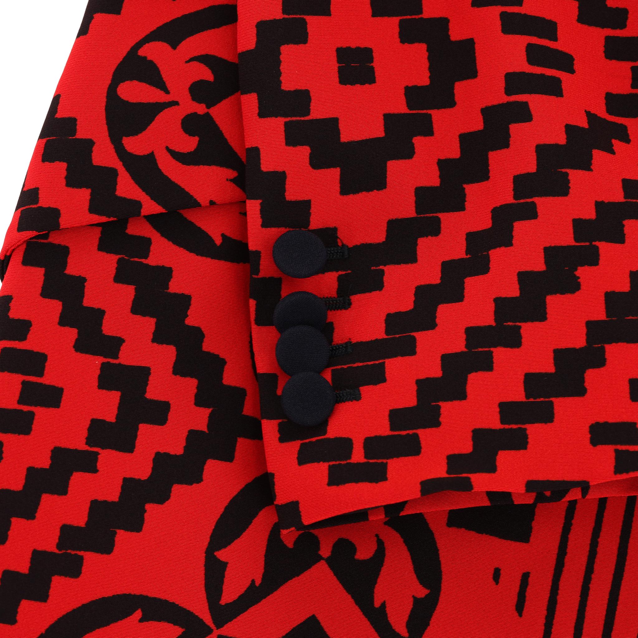 De las mujeres Chaqueta entallada con estampado de damasco digital en mezcla de seda Alexander McQueen en venta
