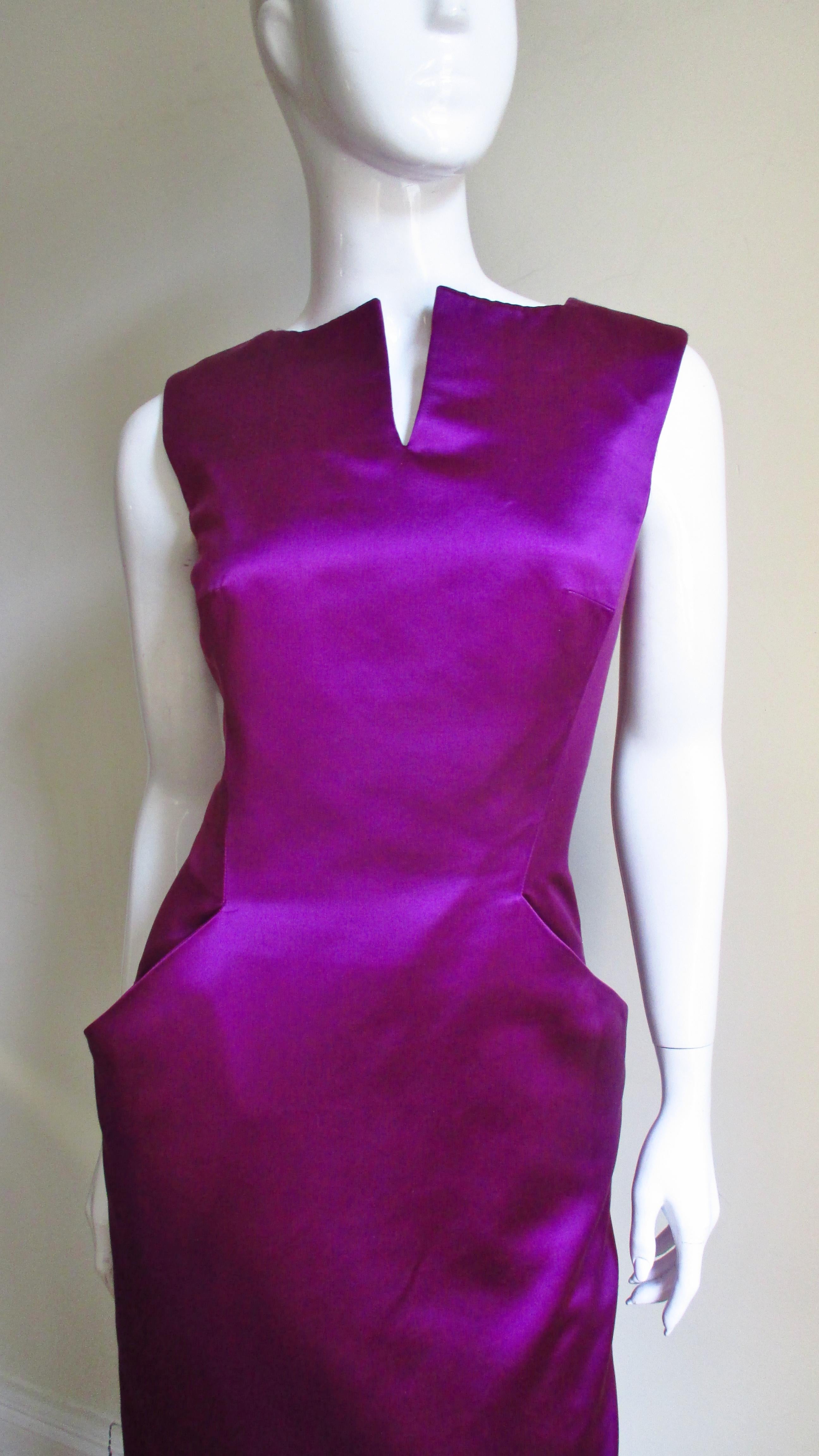 Alexander McQueen Silk Deep V Back Dress In Excellent Condition In Water Mill, NY