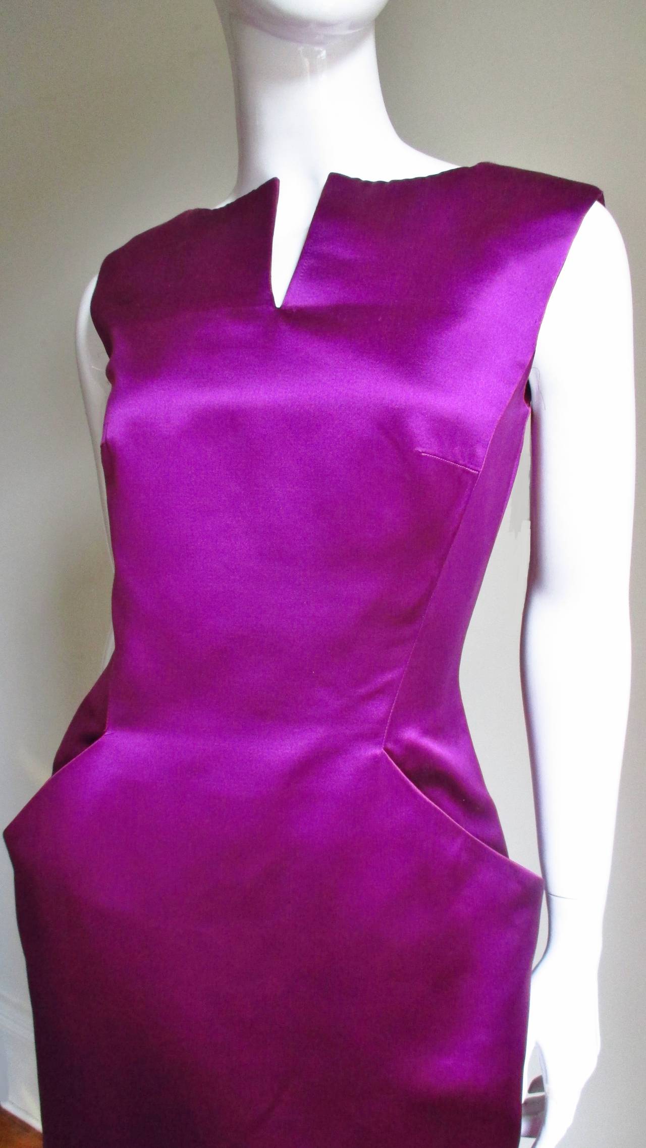 Purple Alexander McQueen New Silk Backless Dress S/S 2008 For Sale