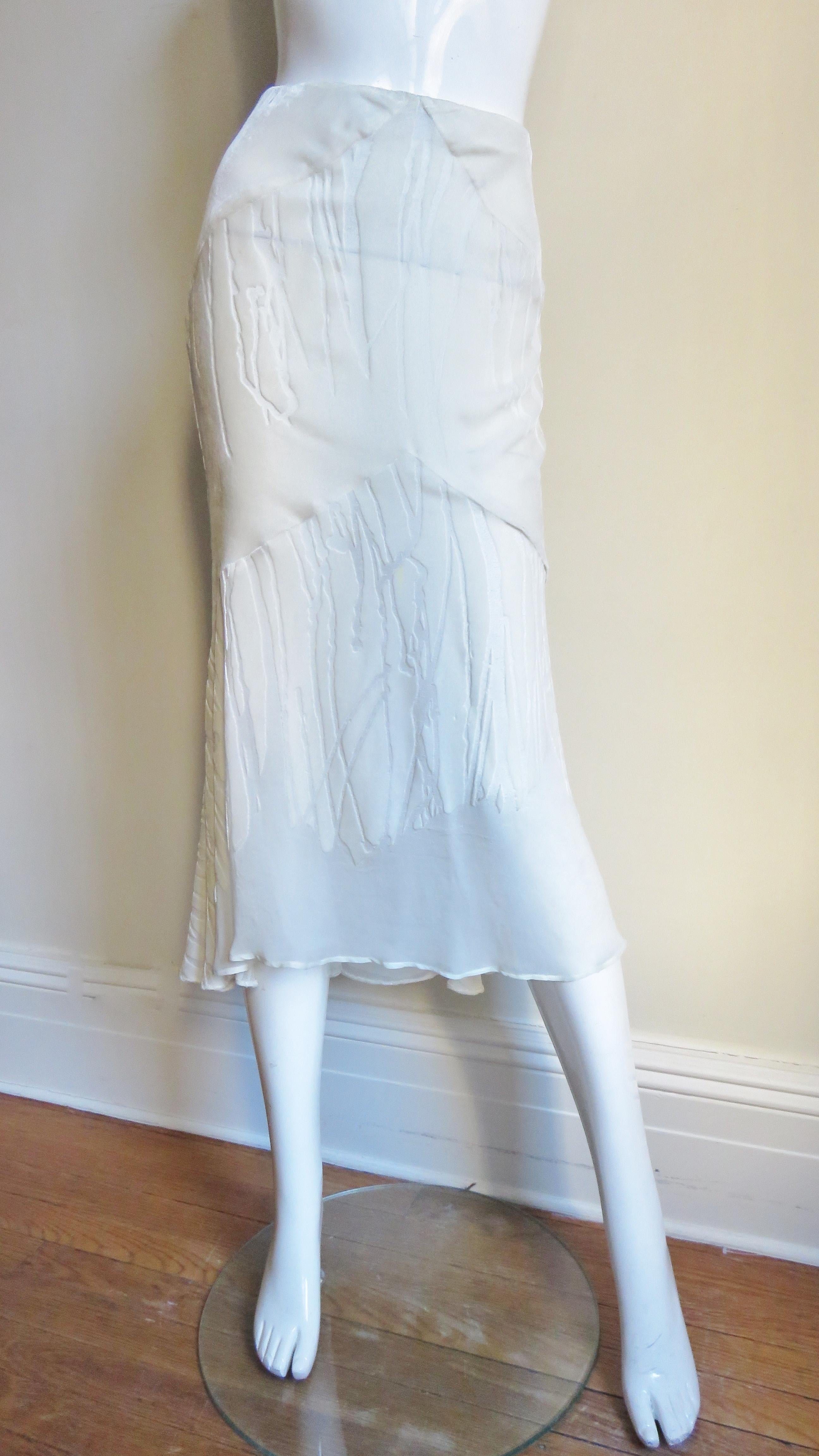 Alexander McQueen Silk Velvet Skirt AW 1999 For Sale 2