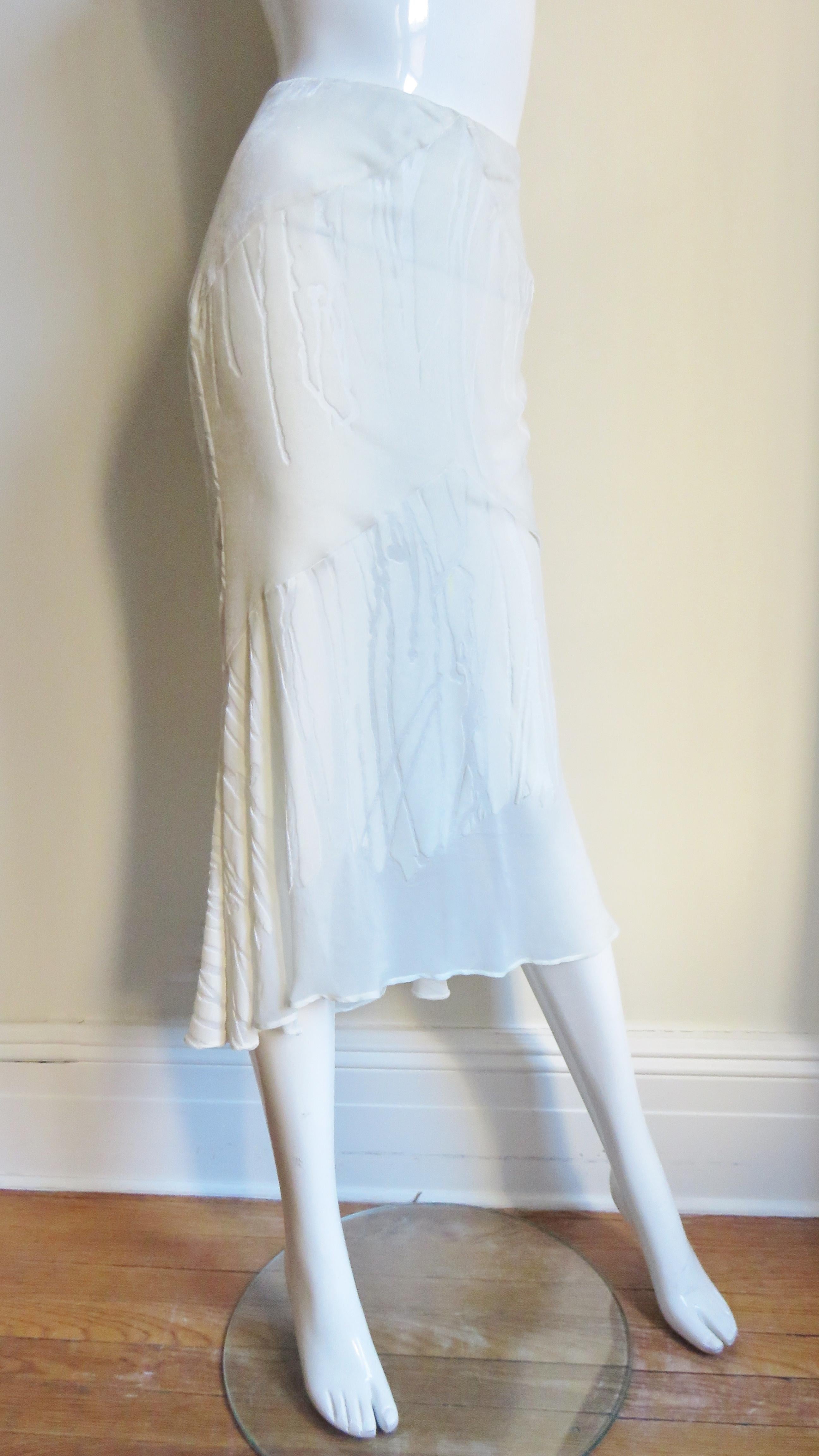 Women's Alexander McQueen Silk Velvet Skirt AW 1999 For Sale