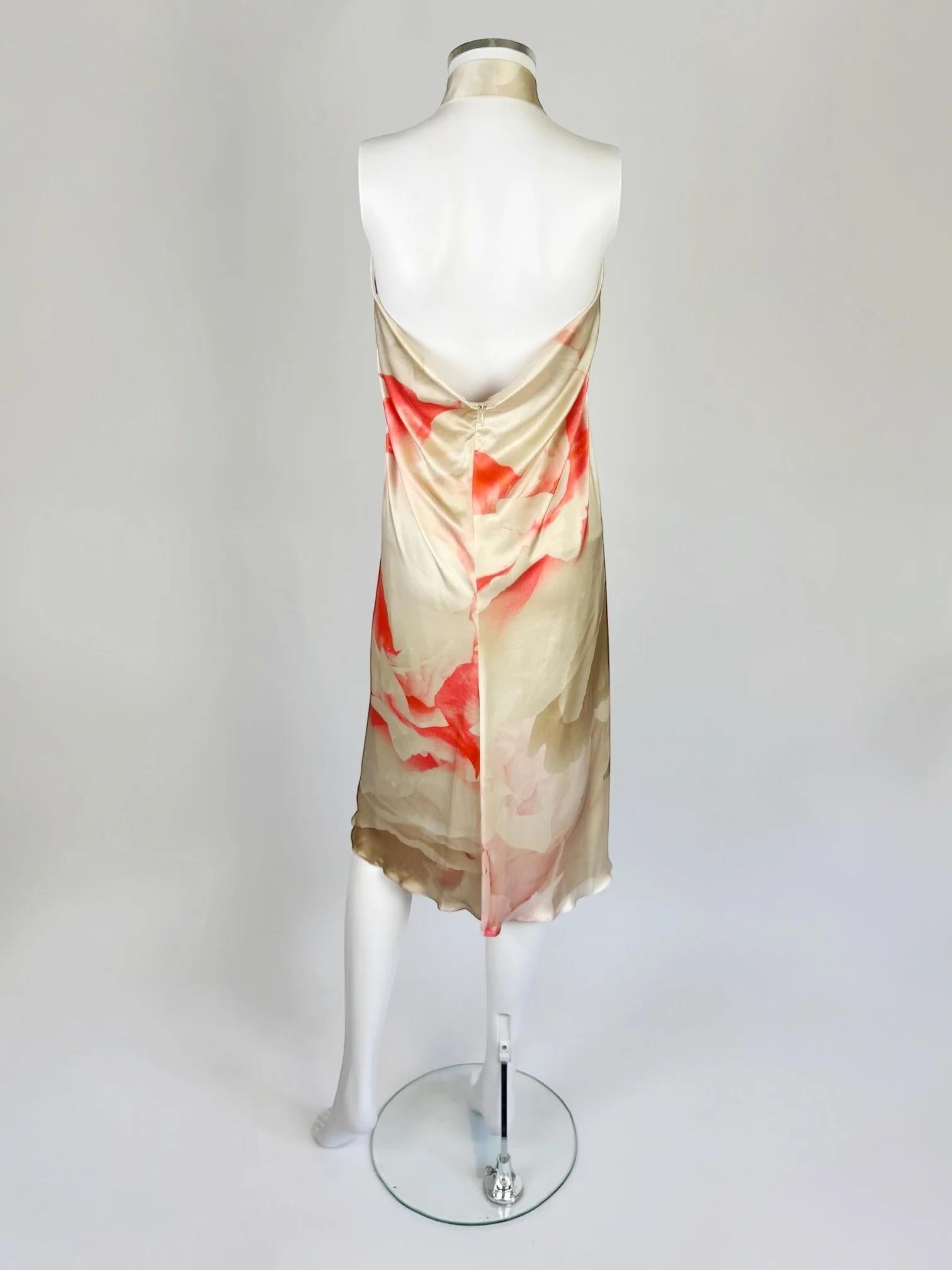 Robe dos nu en soie à fleurs d'Alexander McQueen, 2010 en vente 3