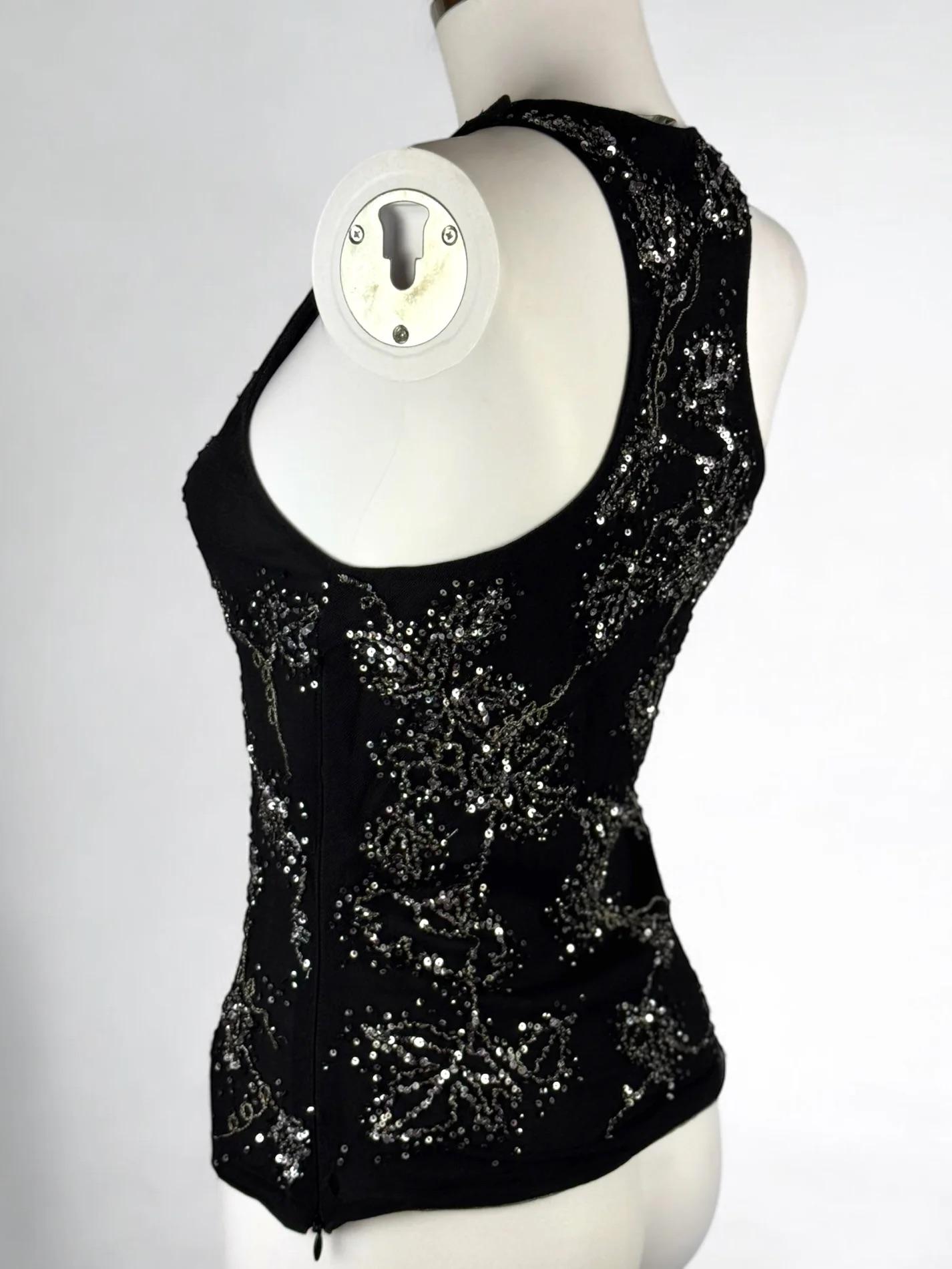 Alexander McQueen - Gilet di seta e paillettes, 2004 in vendita 1