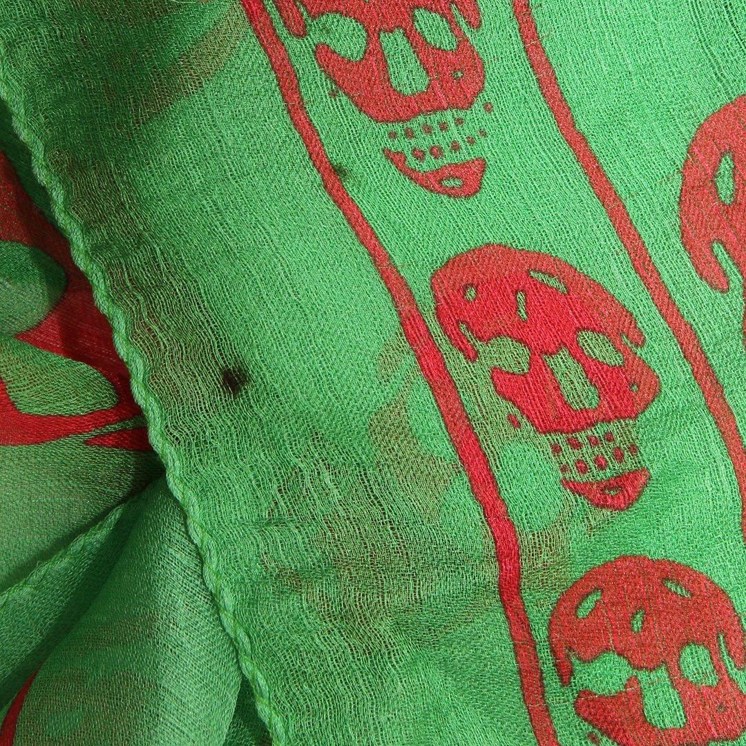 Women's or Men's Alexander McQueen Silk Skull Scarf (Green)