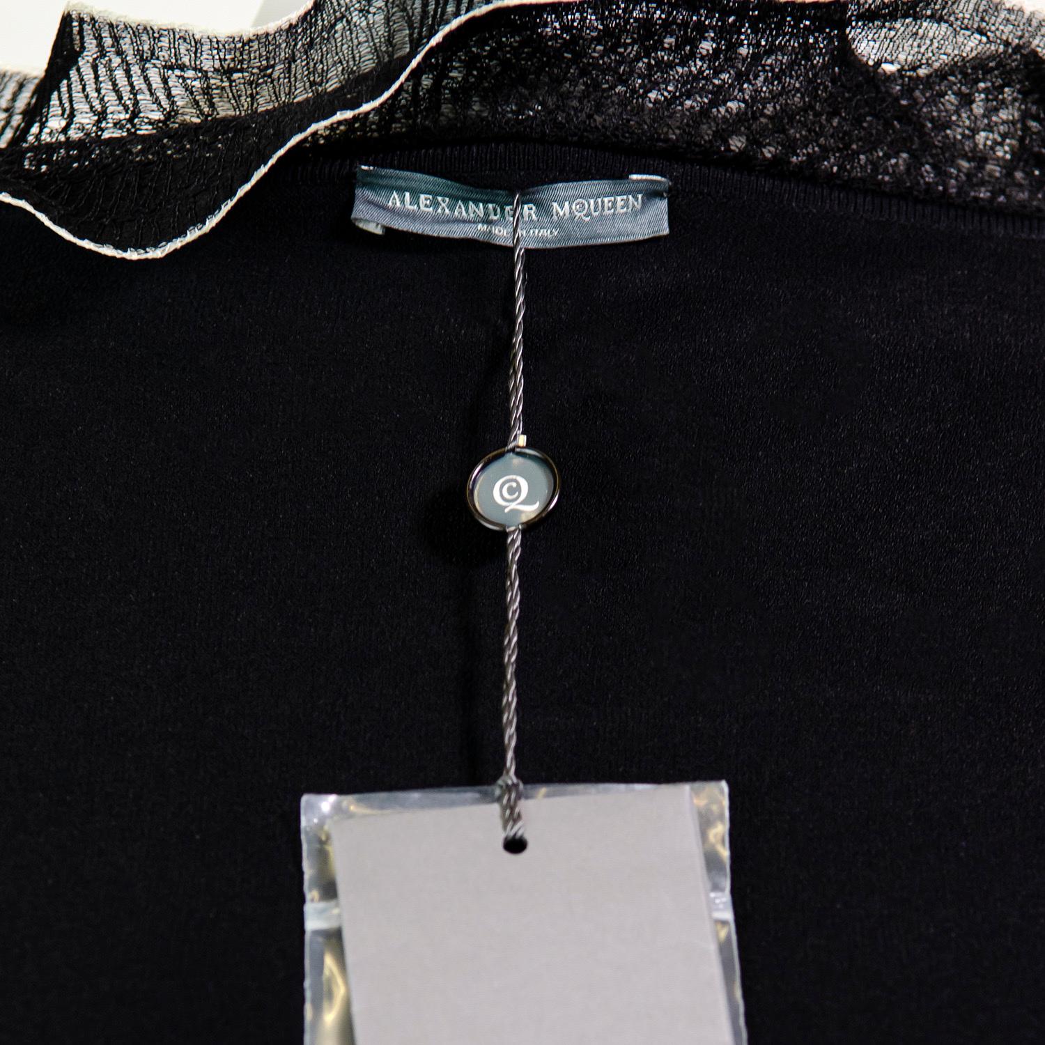 Alexander McQueen Silk / Viscose Ruffle Monochrome Dress - New With Tags  2