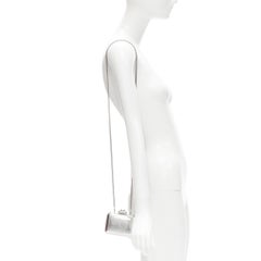 ALEXANDER MCQUEEN silver crystal metal case crossbody chain miniaudiere box bag