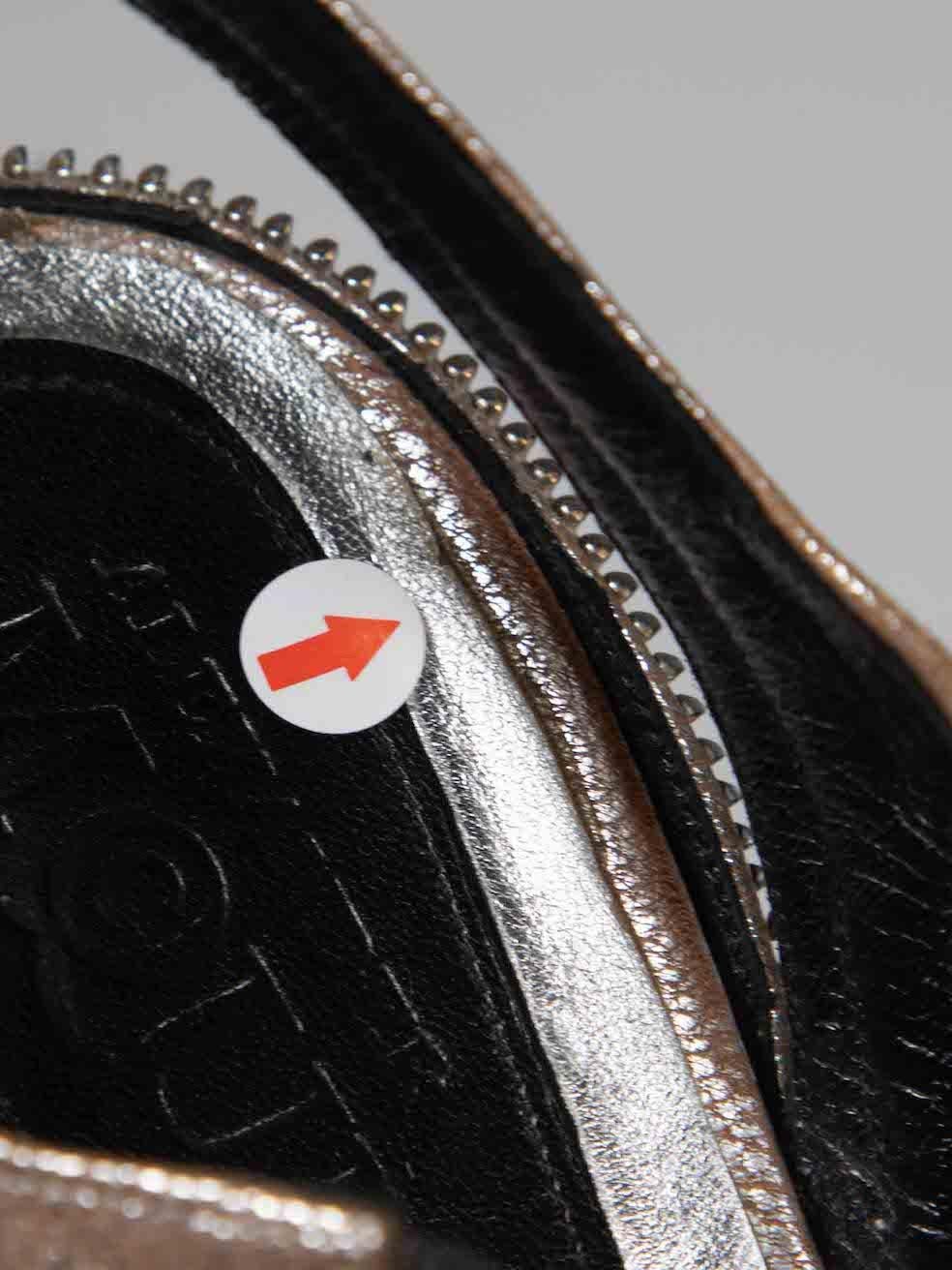 Alexander McQueen Silver Leather Zip Detail Heels Size IT 37 For Sale 3