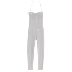 Alexander McQueen Silver Metallic Fitted Jumpsuit