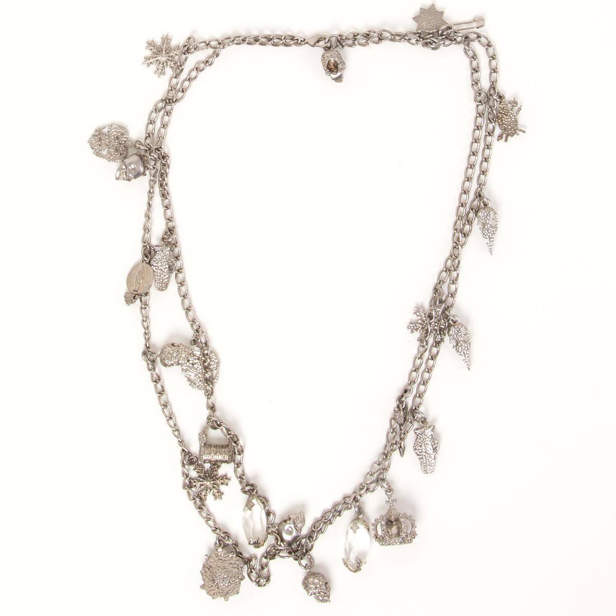 Women's or Men's ALEXANDER MCQUEEN silver-plated CHARM Chain Necklace