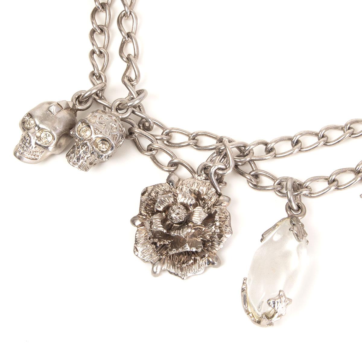 ALEXANDER MCQUEEN silver-plated CHARM Chain Necklace 1