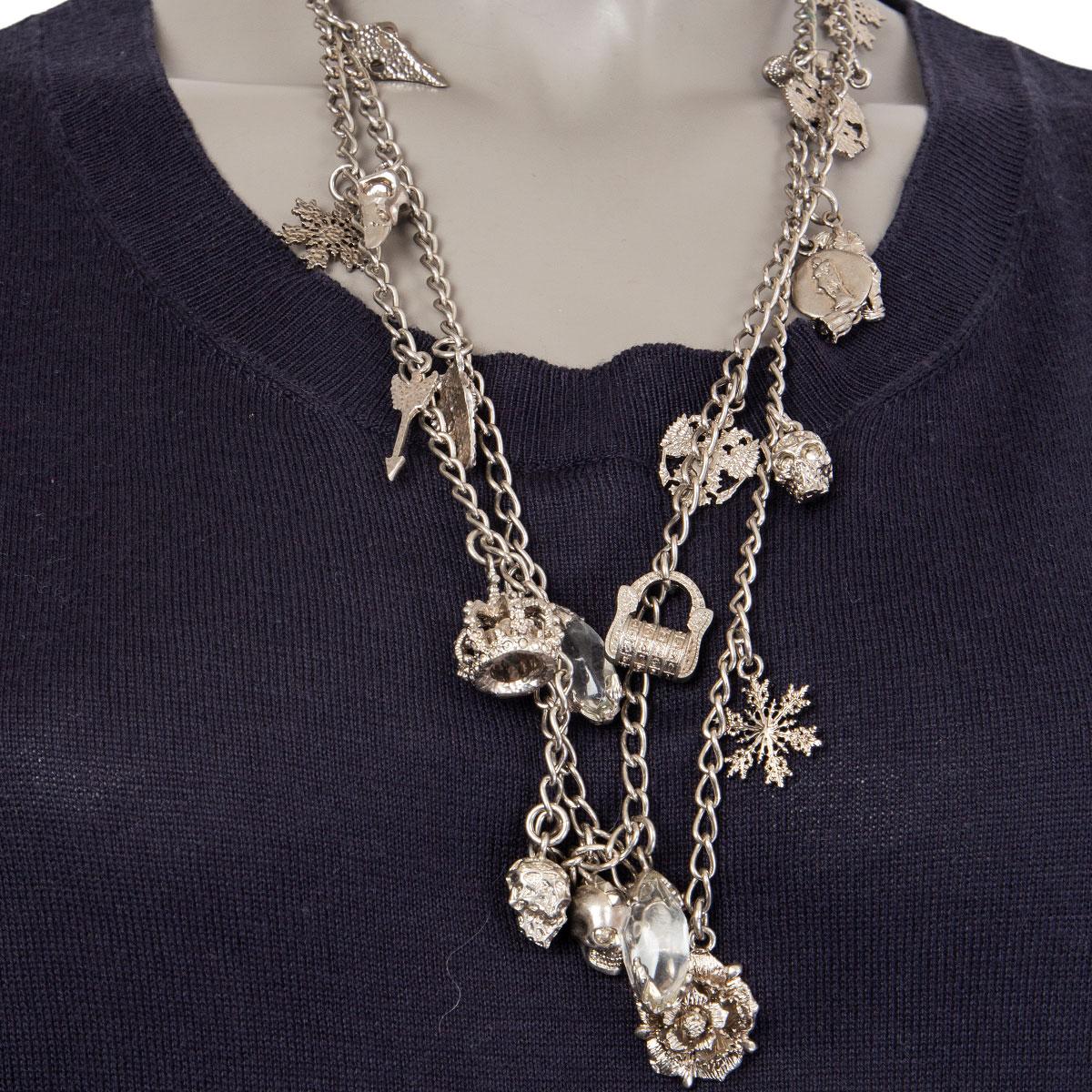 ALEXANDER MCQUEEN silver-plated CHARM Chain Necklace 5