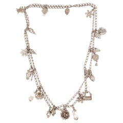 ALEXANDER MCQUEEN silver-plated CHARM Chain Necklace