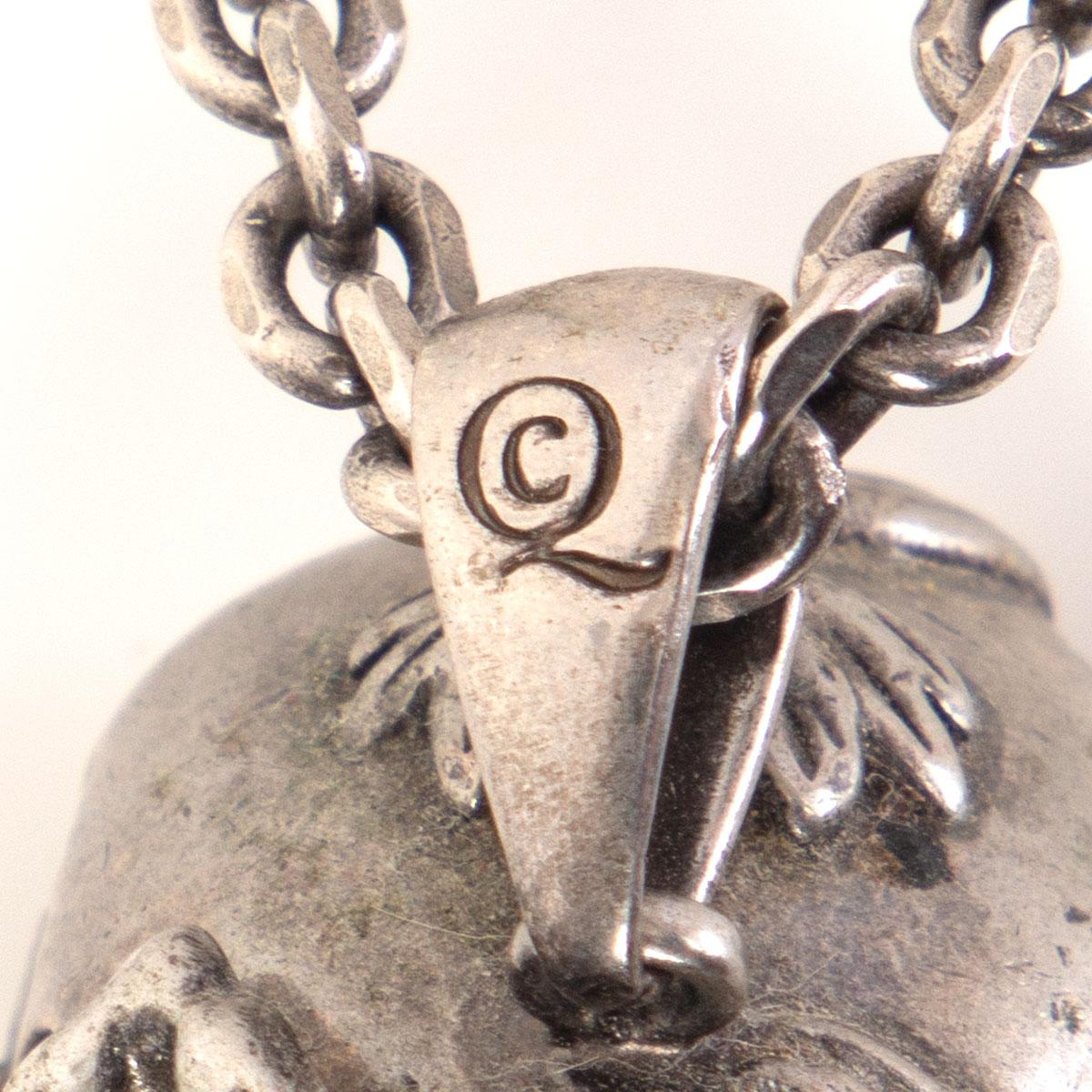 Women's or Men's ALEXANDER MCQUEEN silver-tone brass FLOWER SKULL Chain Necklace