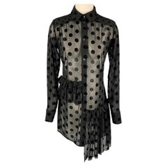 ALEXANDER MCQUEEN - Robe chemise à pois noirs, taille 0