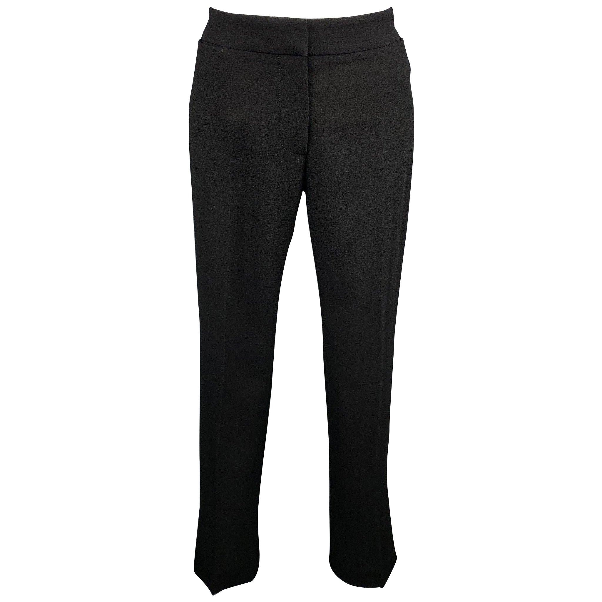 ALEXANDER MCQUEEN Talla 2 Pantalón de vestir de crepé negro de pierna recta