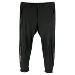 ALEXANDER MCQUEEN Size 32 Black Cotton Cashmere Zip Fly Dress Pants